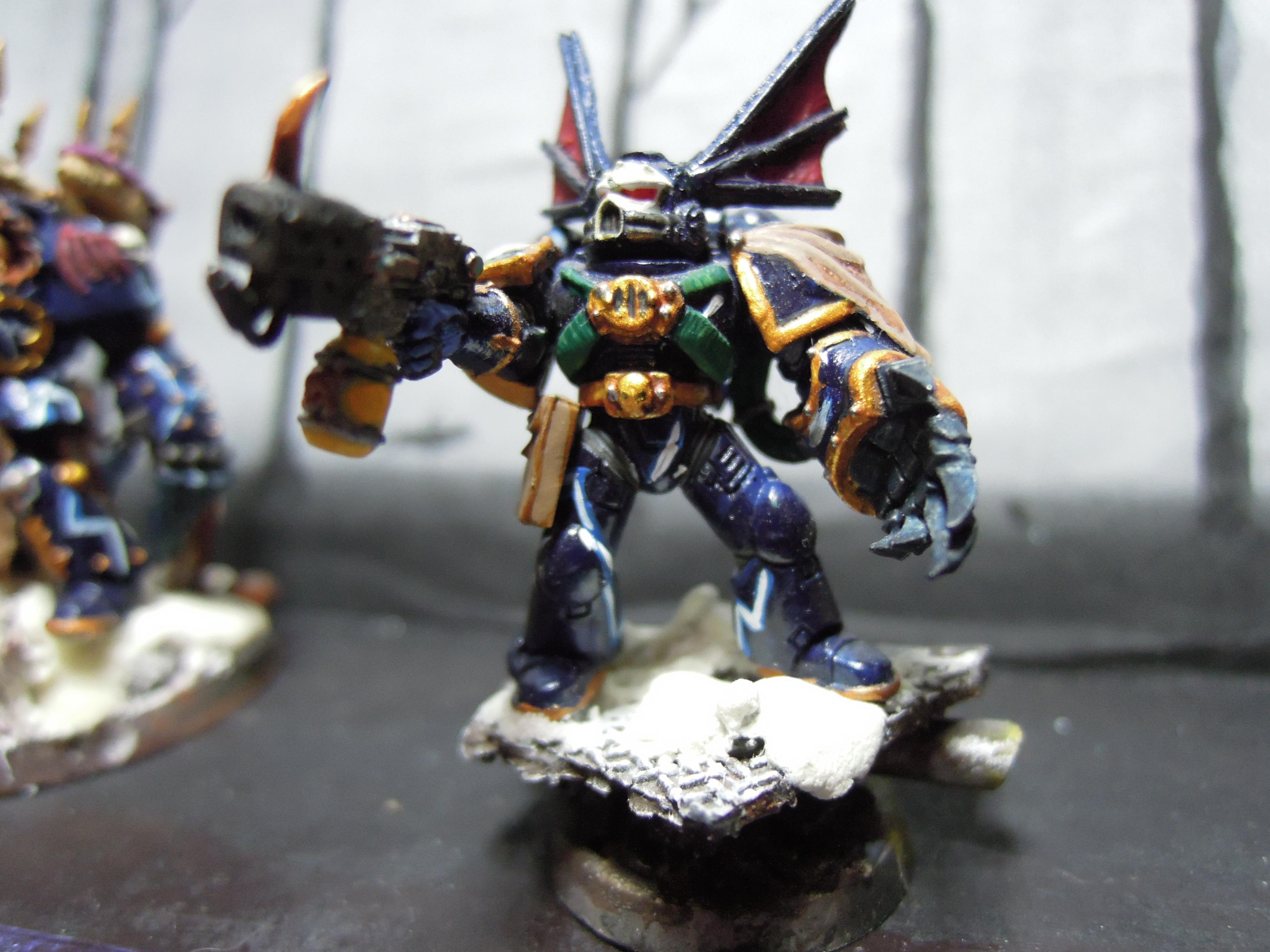 Ave Dominus Nox, Chaos, Chaos Space Marines, Chaos Undivided, Conversion, Hand Flamer, Heresy, Infantry, Kitbash, Night Lords, Power Fist, Snow, Traitor Legions, Warhammer 40,000, Winged