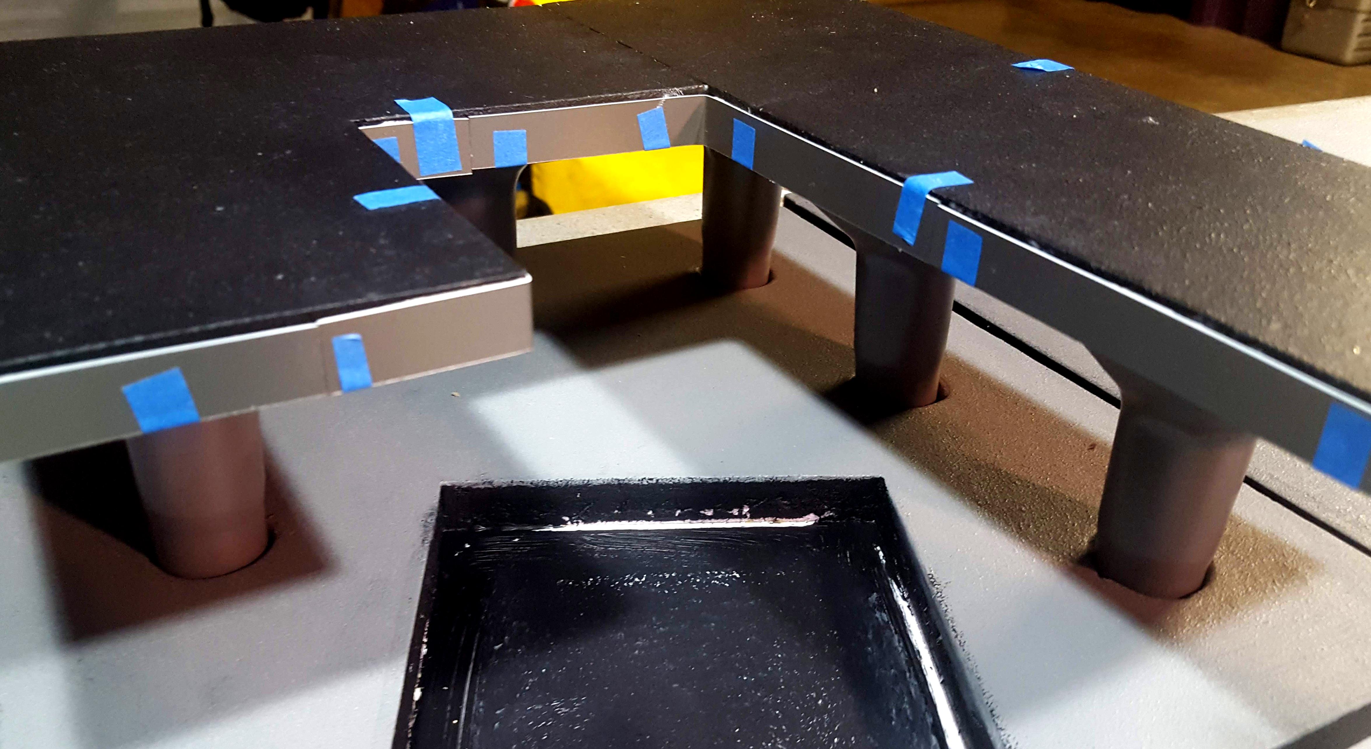 Gluing trim into place
