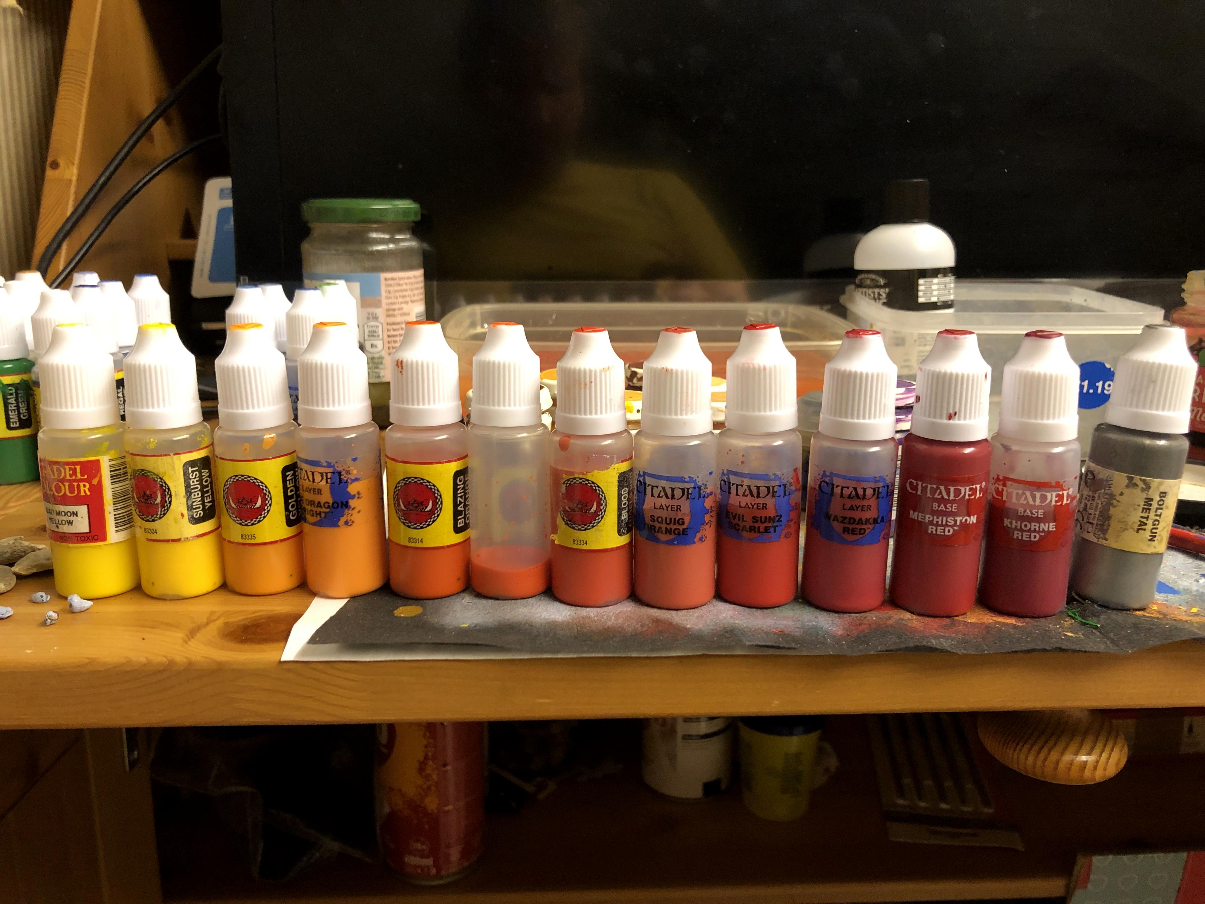 Dropper Bottles, 4 Generations of GW paints