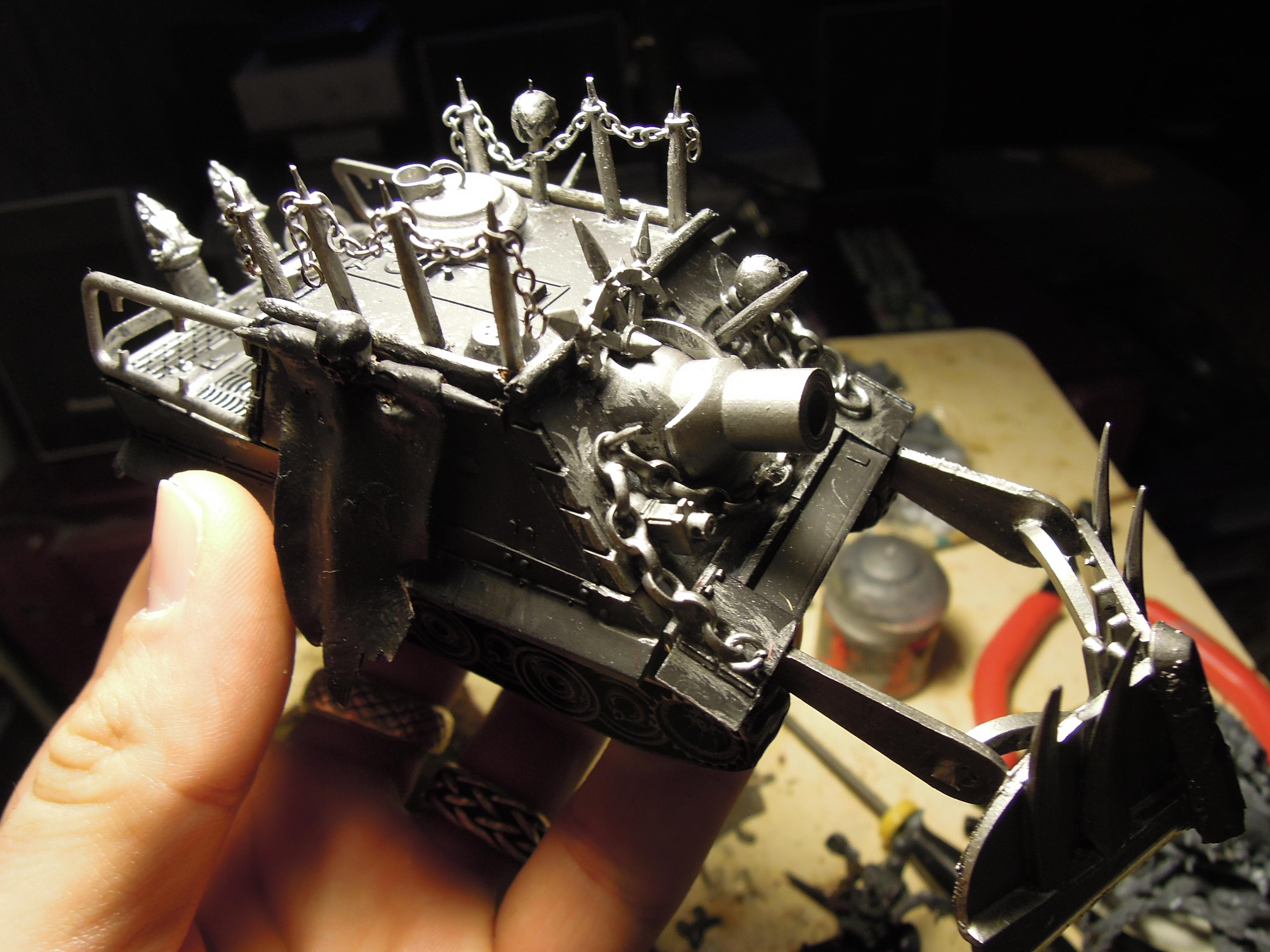 Armored Vehicle, Blood Pact, Chaos, Conversion, Dozer Blade, Heavy Support, Heresy, Scratch Build, Sturmtiger, Tank, Trophy, Warhammer 40,000, Work In Progress