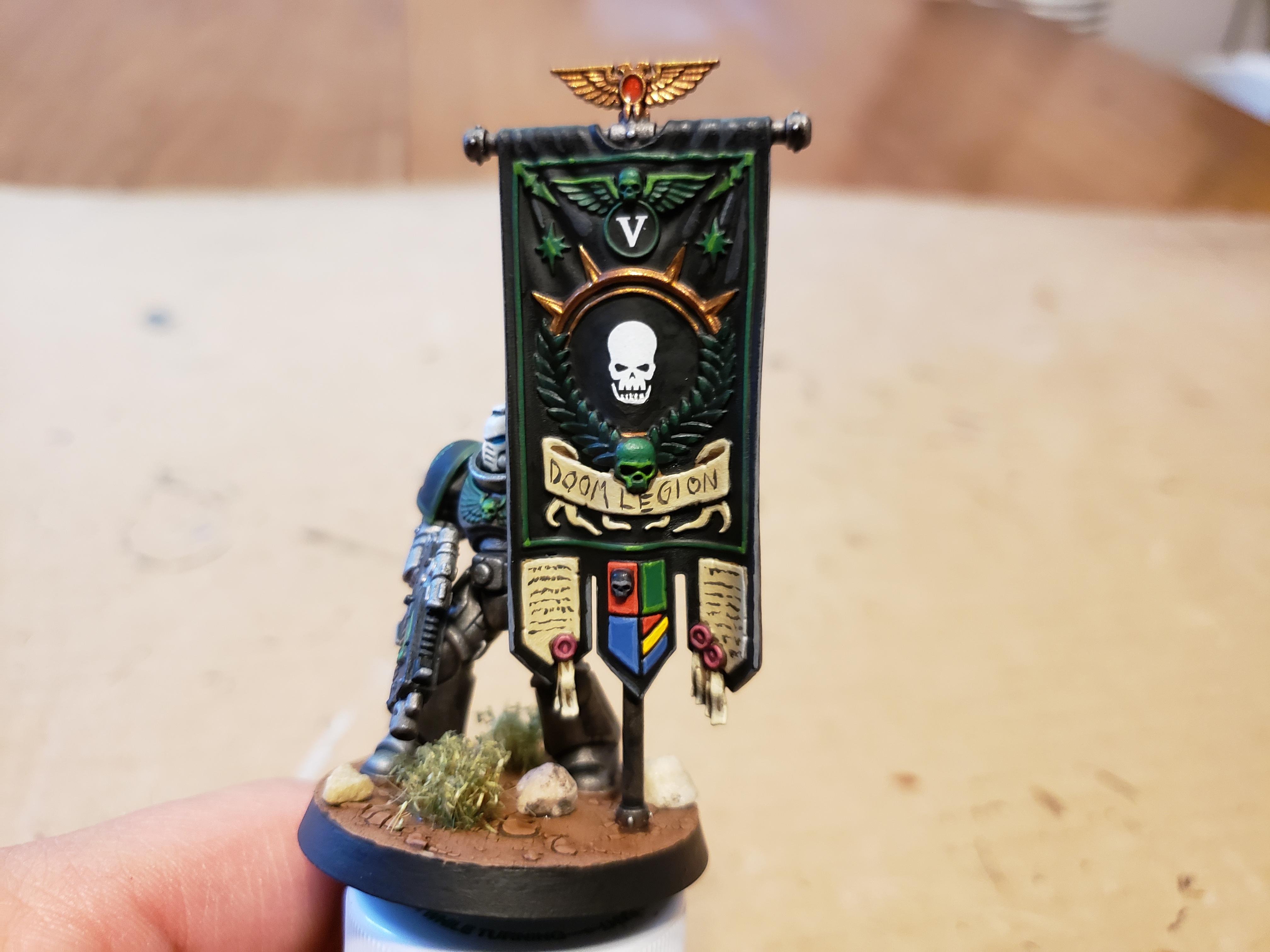 Ancient, Astartes Banner, Bolt Rifle, Doom Legion, Primaris, Primaris Ancient, Veteran