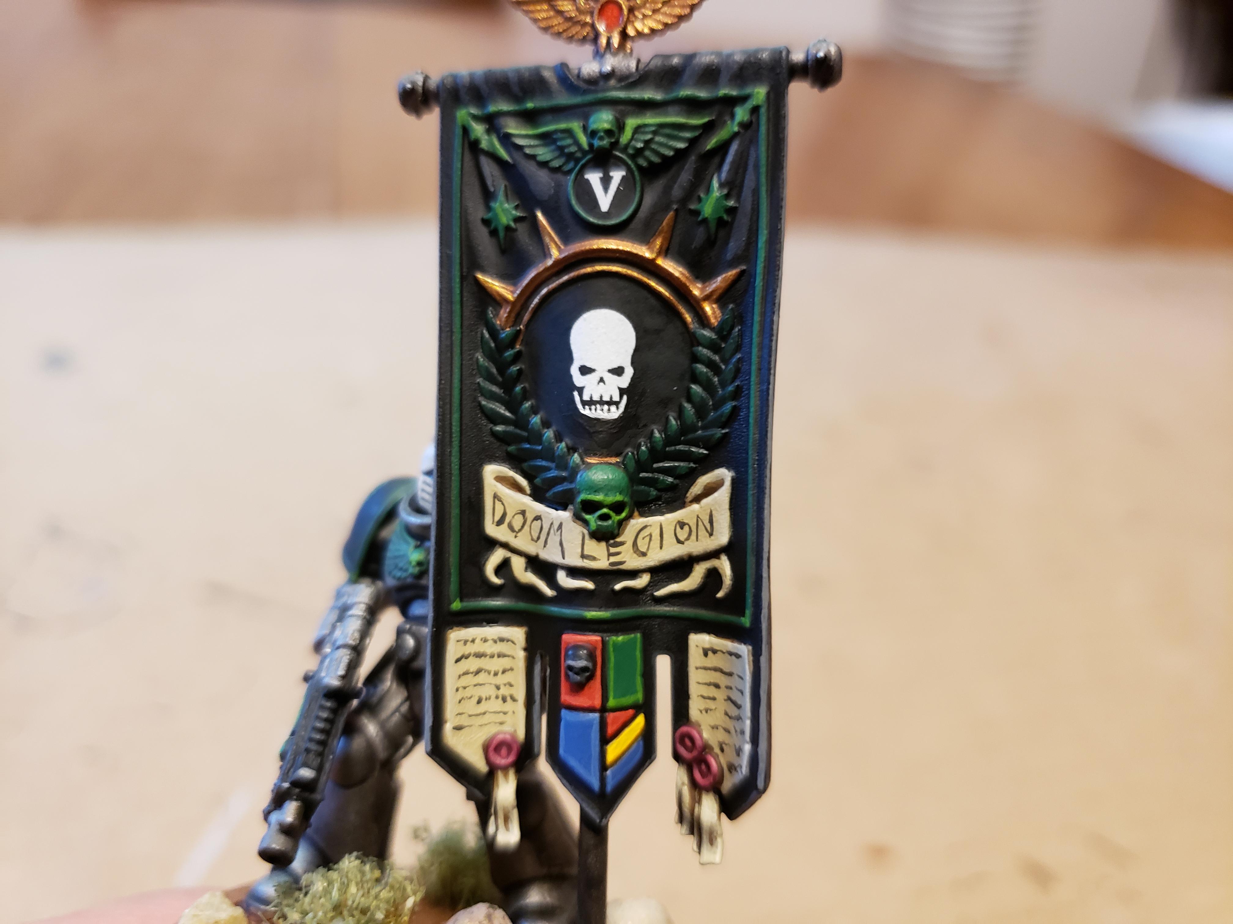 Ancient, Astartes Banner, Bolt Rifle, Doom Legion, Primaris, Primaris Ancient, Veteran