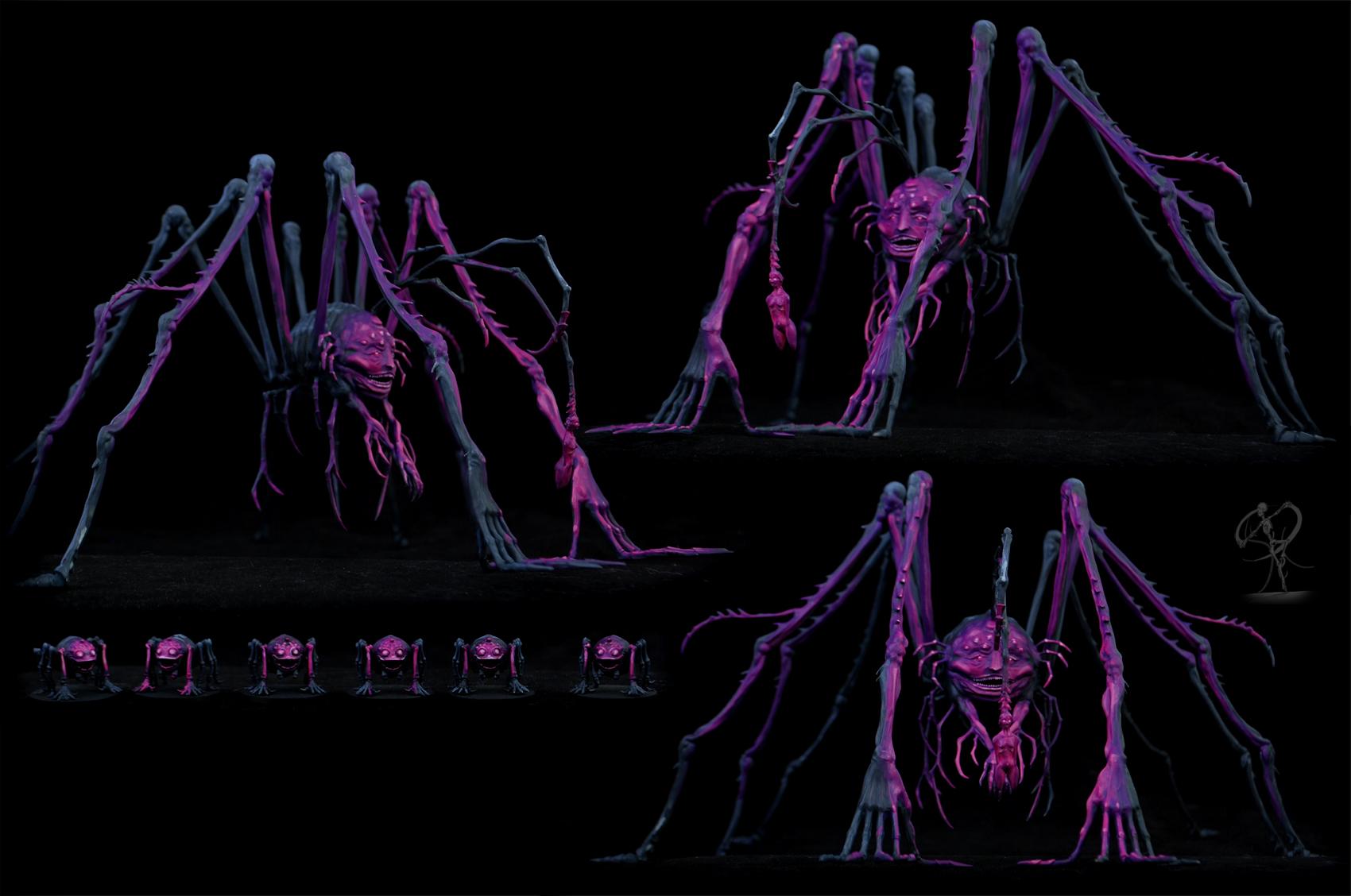 Kingdom Death, Monster, Non-Metallic Metal, Object Source Lighting, Oversized, Spider