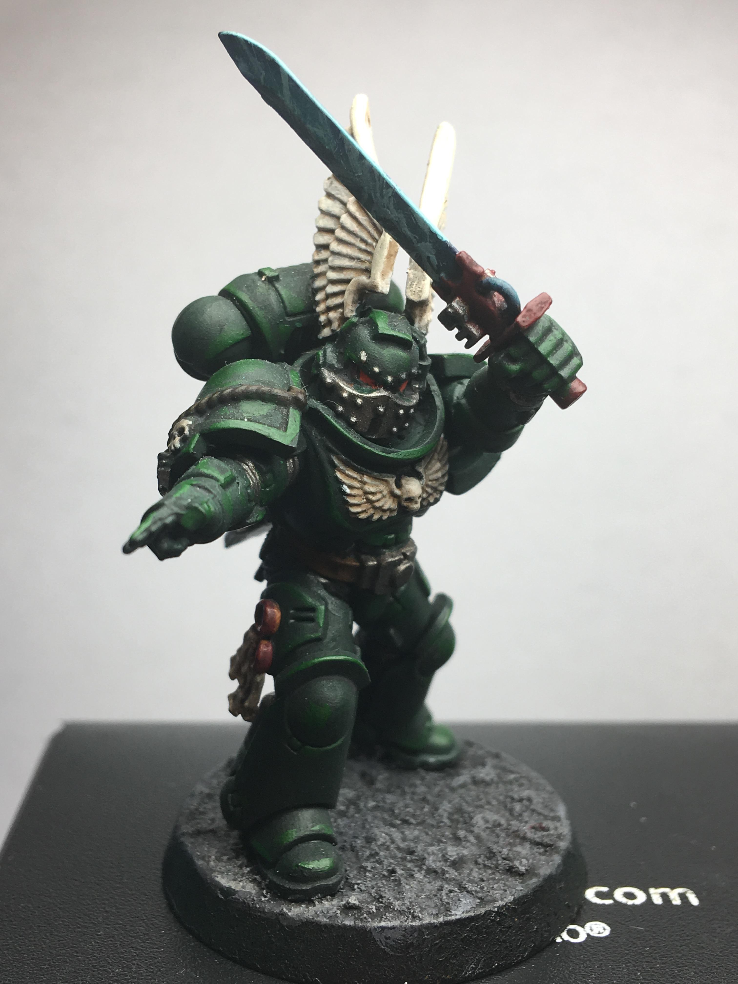 Adeptus Astartes, Dark Angels, Green, Kitbash, Power Sword, Power Weapon, Primaris, Space Marines, Warhammer 40,000