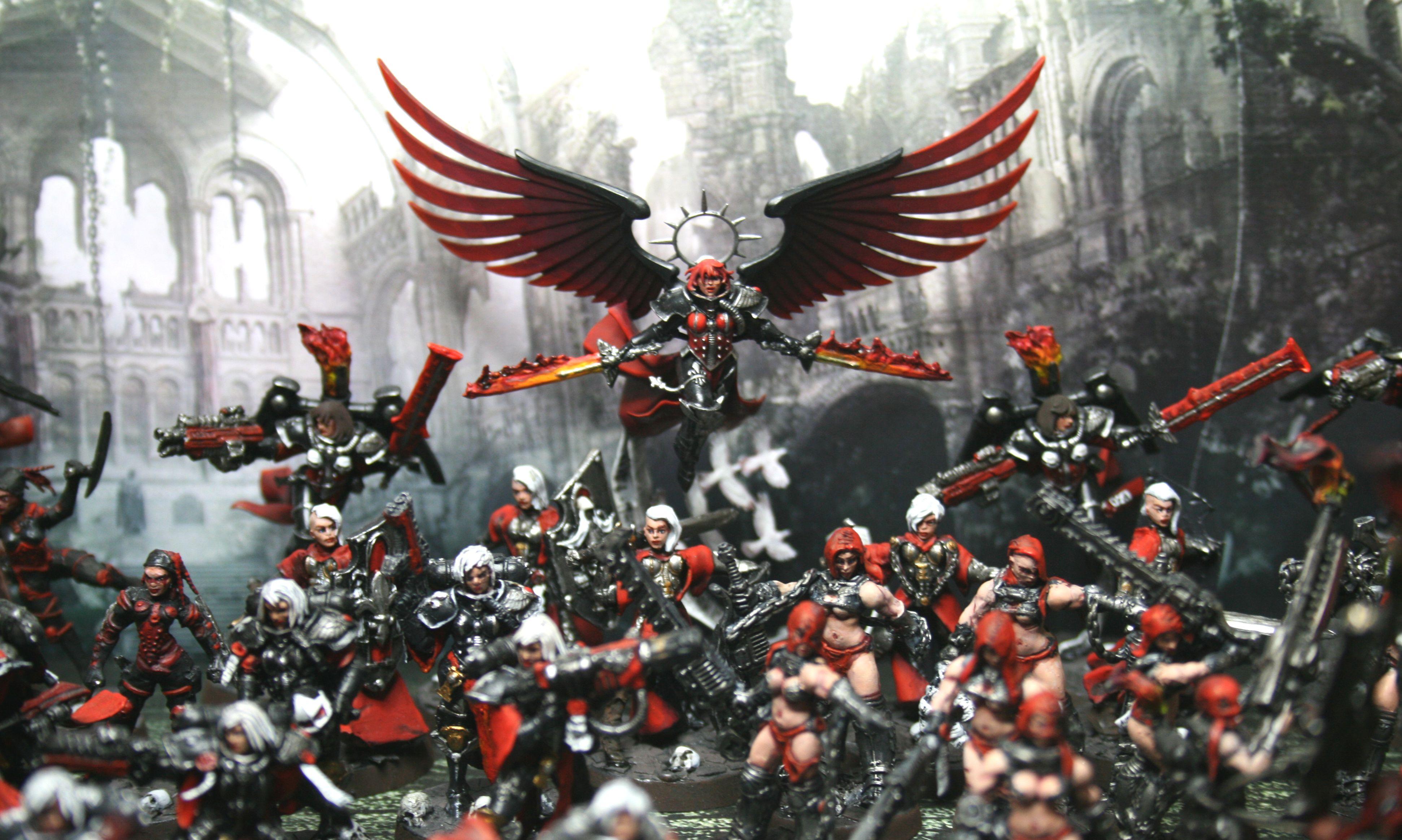 Adepta Sororitas, Celestine, Group, Miniatures, Sisters Of Battle