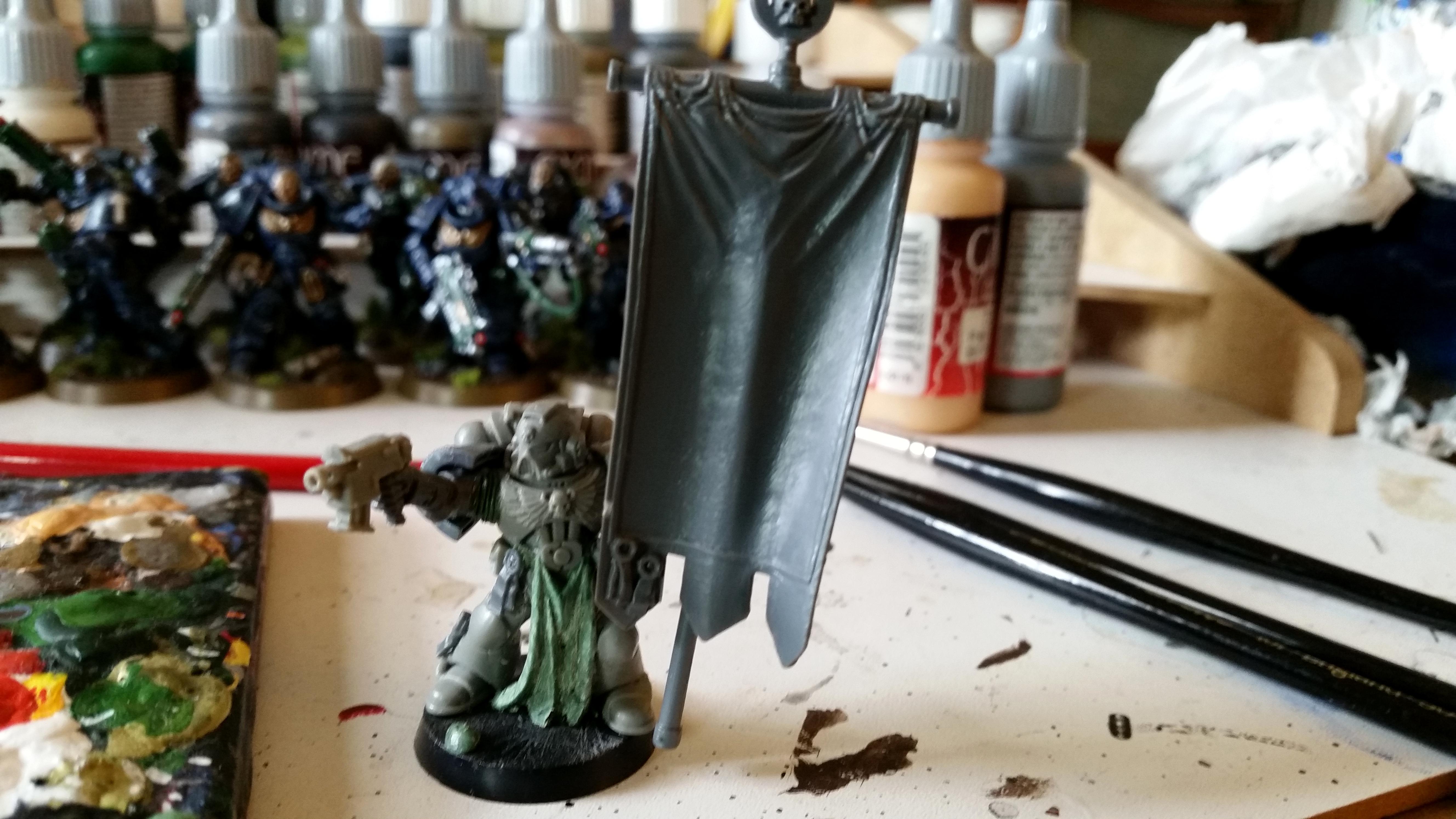 Ancient, Space Marines, Standard Bearer, Ultramarines