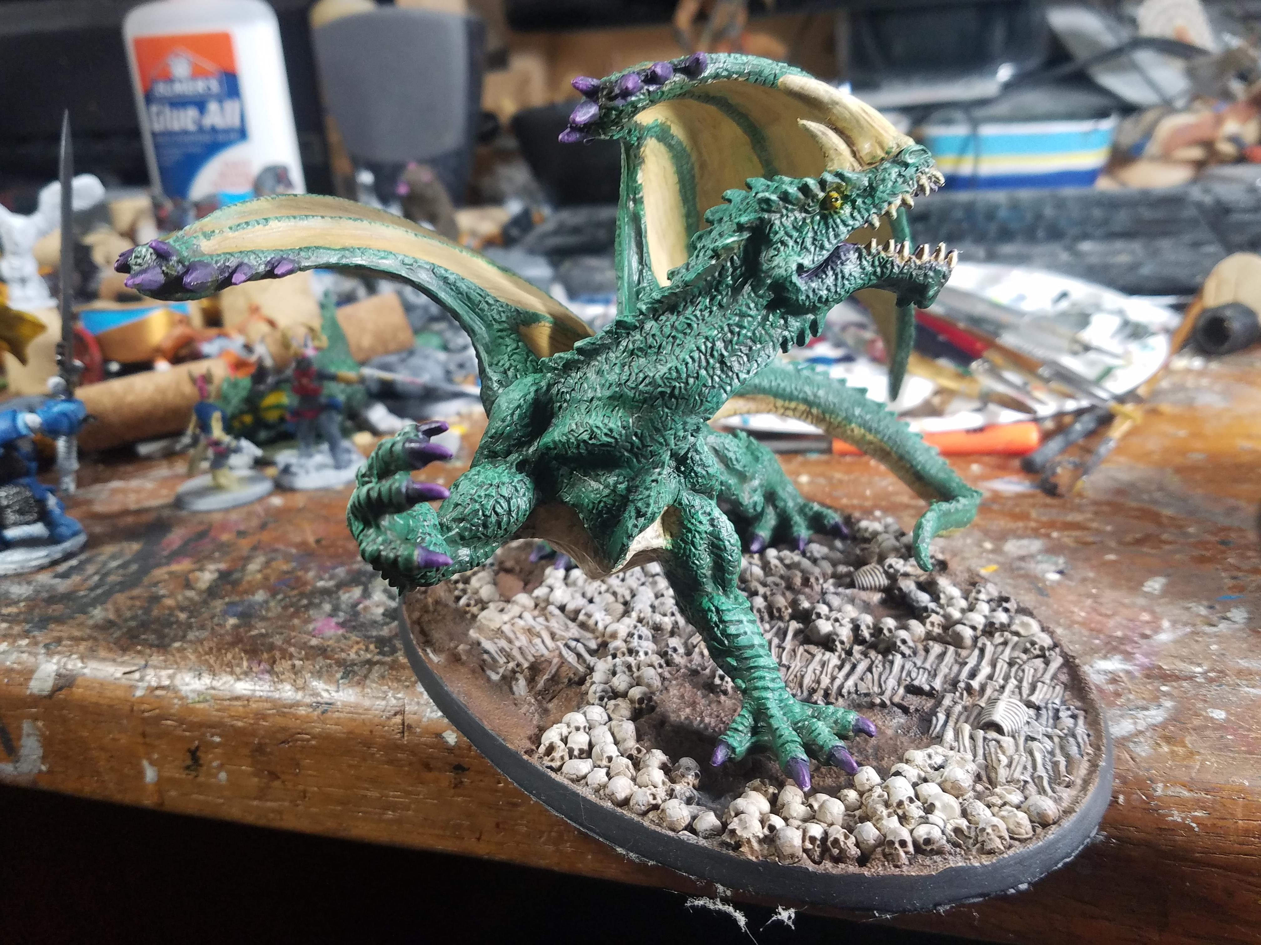 Dakka Painting Challenge 2019, Deep Cuts, Dragon, Dungeons And Dragons, Green Dragon, Pathfinders
