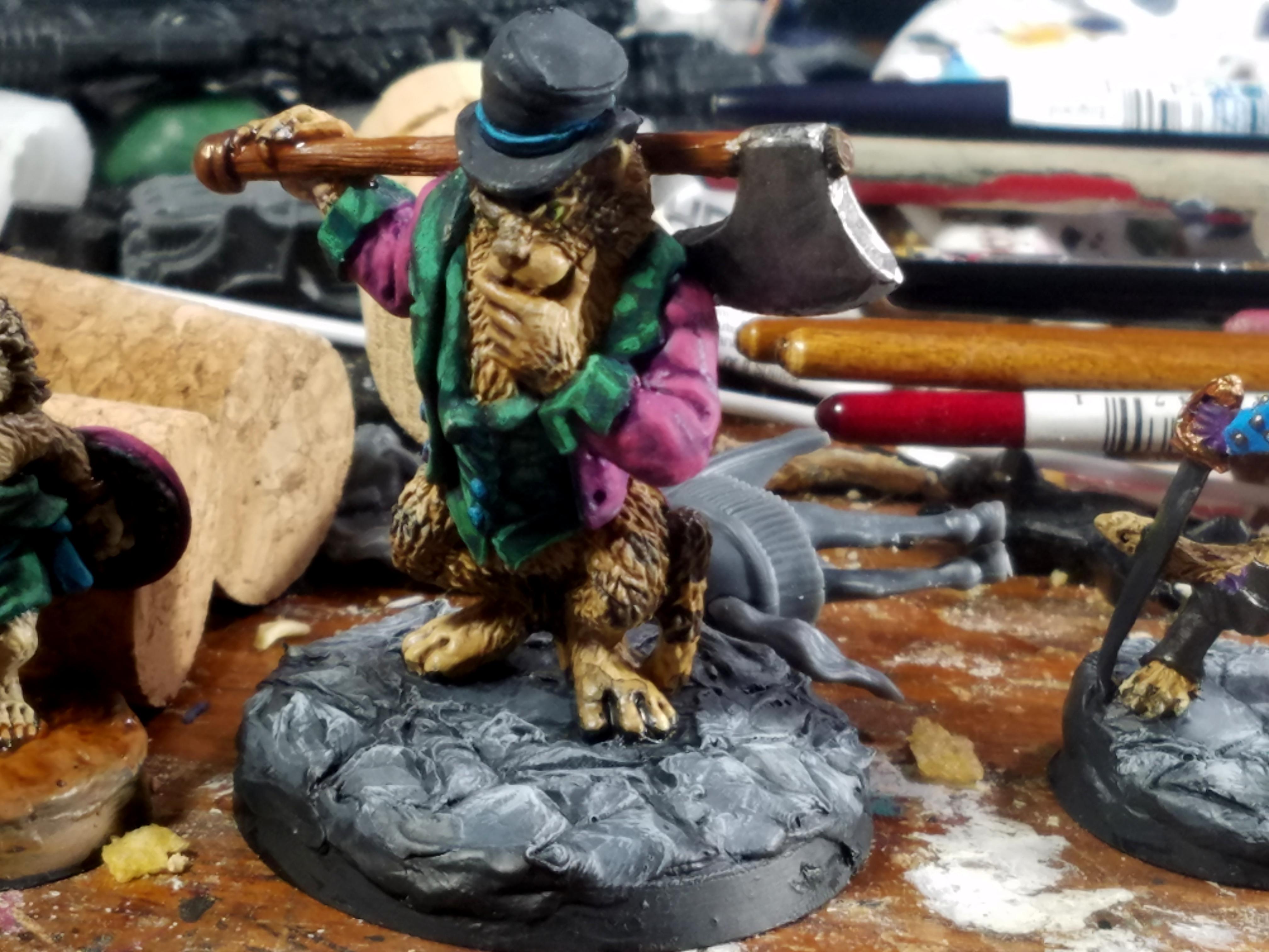 Animal Adventurers, Anthro, Axeman, Cat, Cat Men, Oathsworn Miniatures, Wildcat