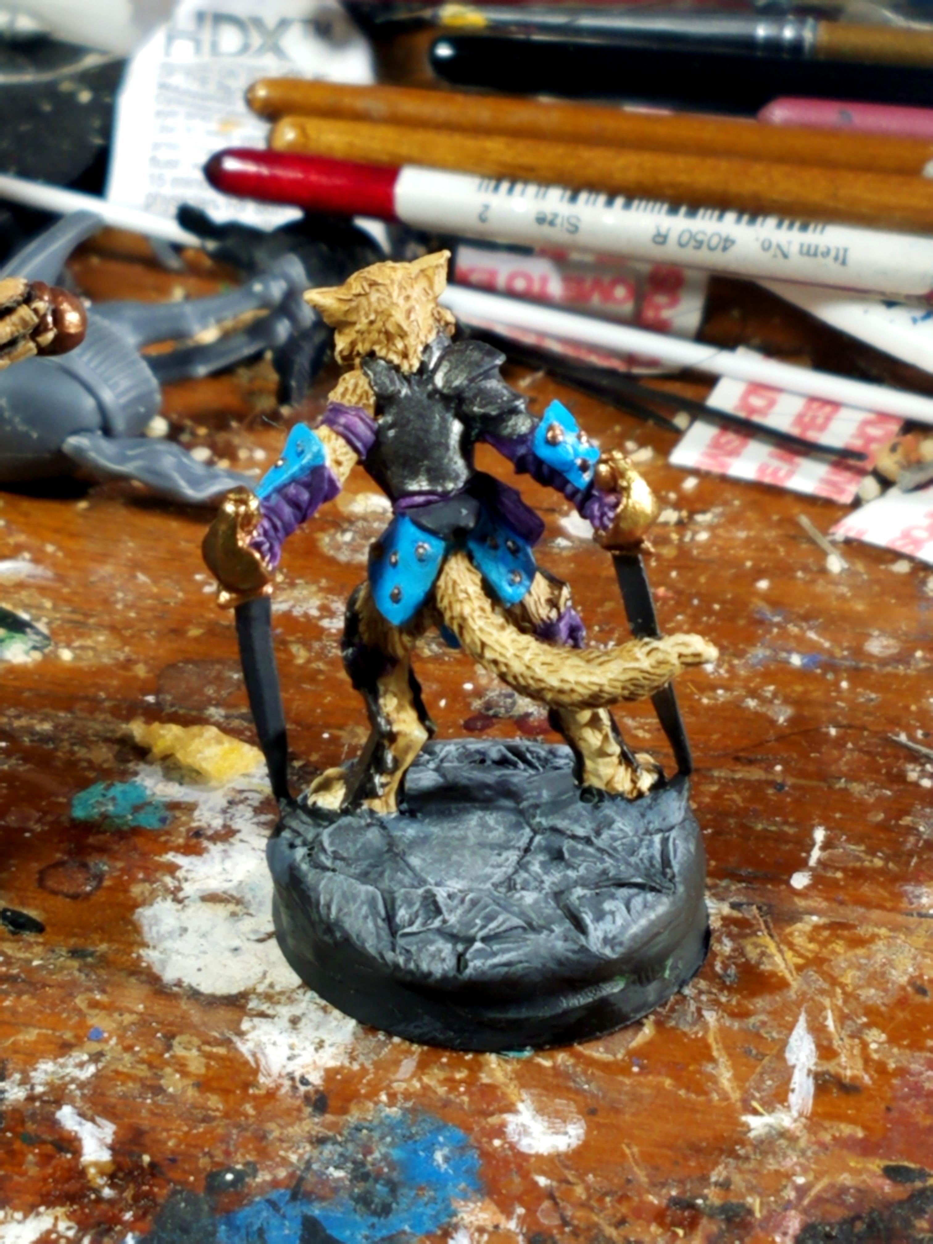 Animal Adventurers, Anthro, Cat, Cat Man, Cat Men, Dual Weilding, Reaper Miniatures, Tabaxi