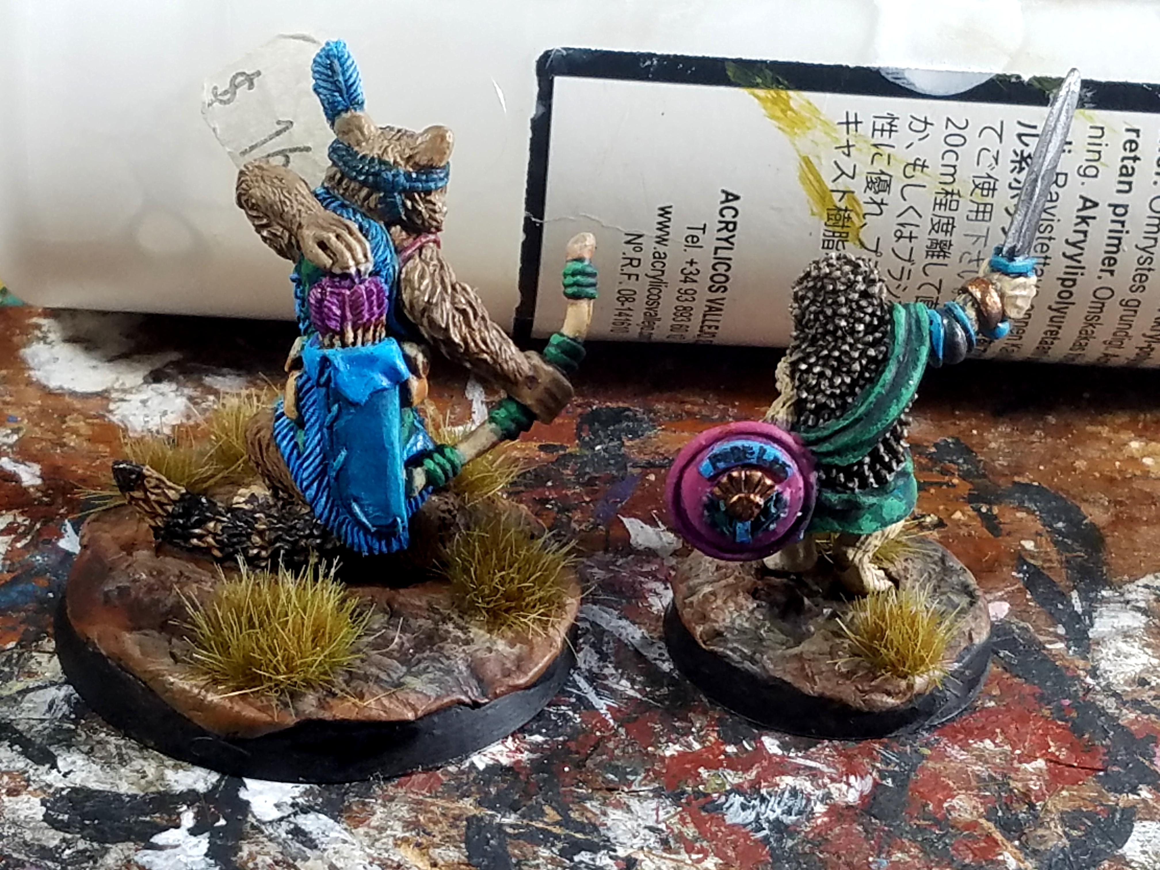 Adventurers, Bow, Drybrush, Furry, Greenstuff Base, Hedgehog, Oathsworn, Racoon