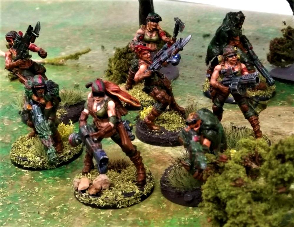 Astra Militarum, Camouflage, Catachan, Cloaks, Female, Girls, Imperial Guard, Infantry, Jailbirds, Jungle Fighters, Raging Heroes, Snipers, Tanith