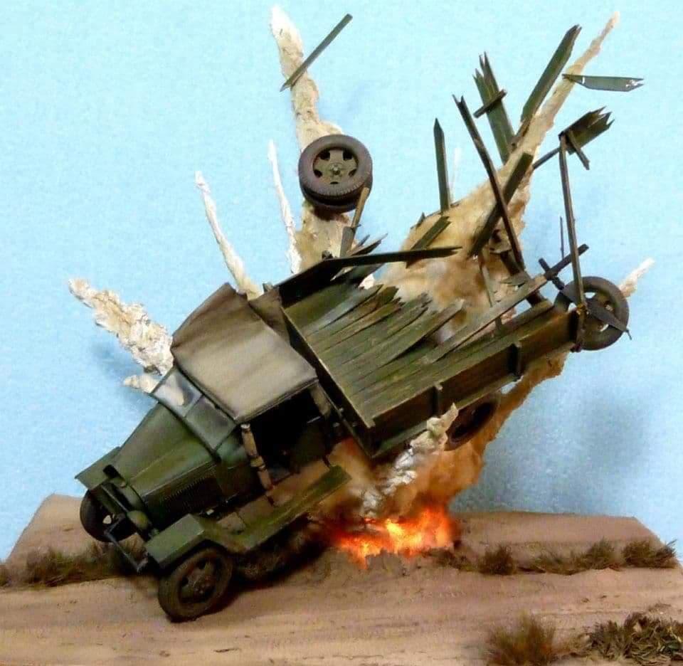 Explosion, Gaz, Terrain, Truck