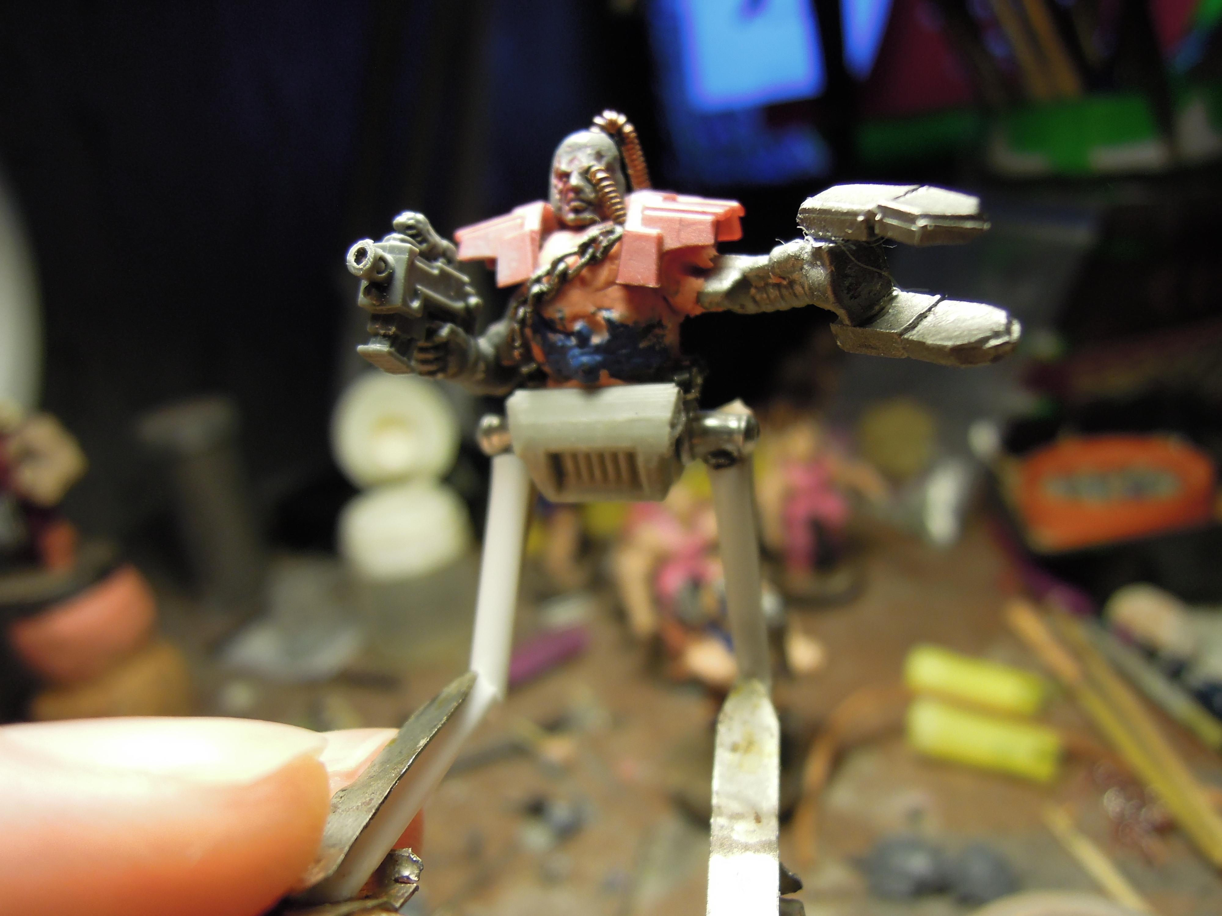 Admech, Bolt Pistol, Chaos, Conversion, Cyborg, Dark Mechanicus, Gladiator, Heresy, Kitbash, Retinue, Scratch Build, Servitors, Strogg, Technolog, Warhammer 40,000, Work In Progress