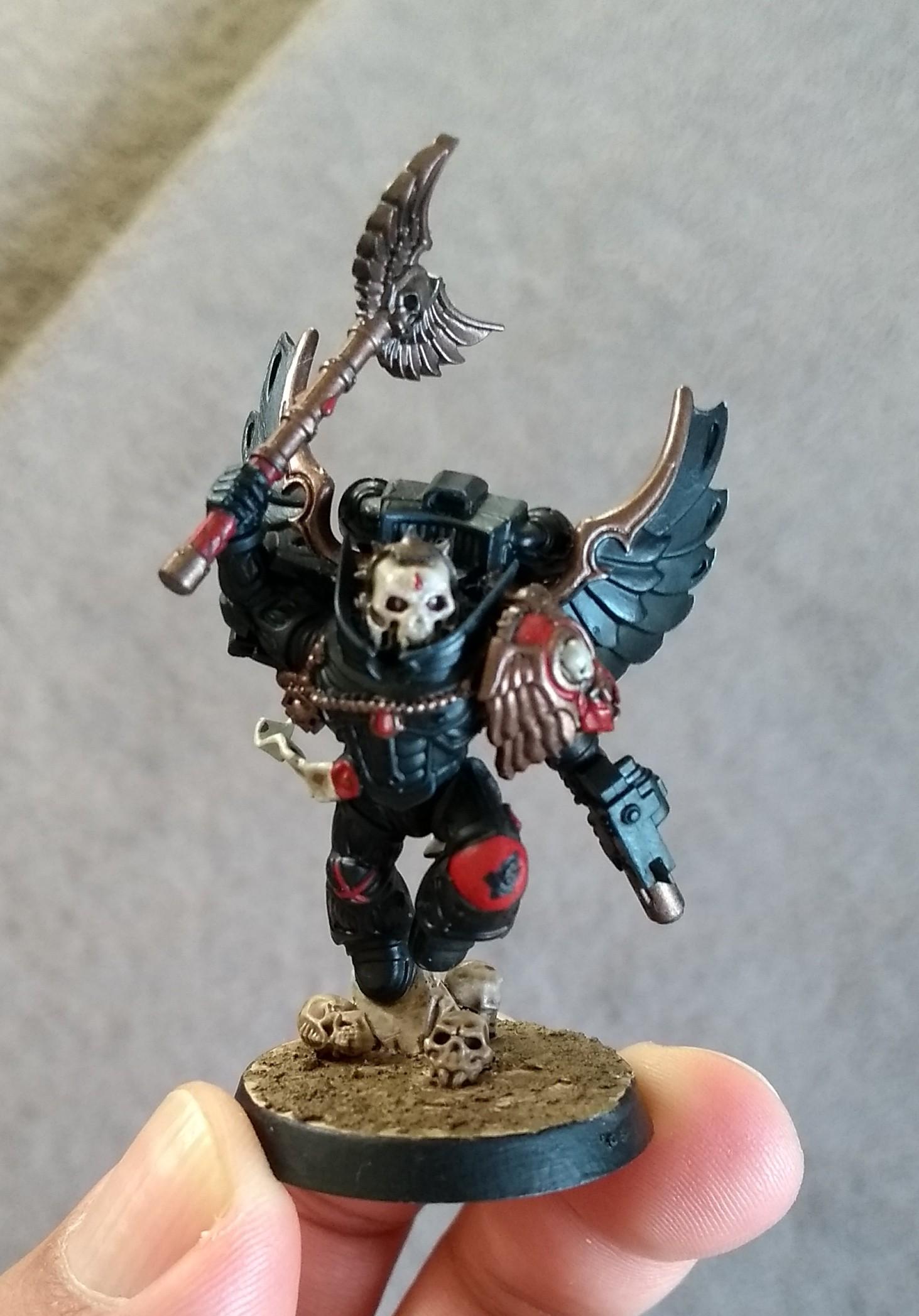 Adeptus Astartes, Angels Revenant, Blood Angels, Chaplain, Painted, Space Marines