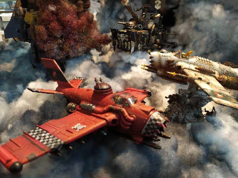 Airship, Battle, Clouds, Dakkajet, Flyer, Orks
