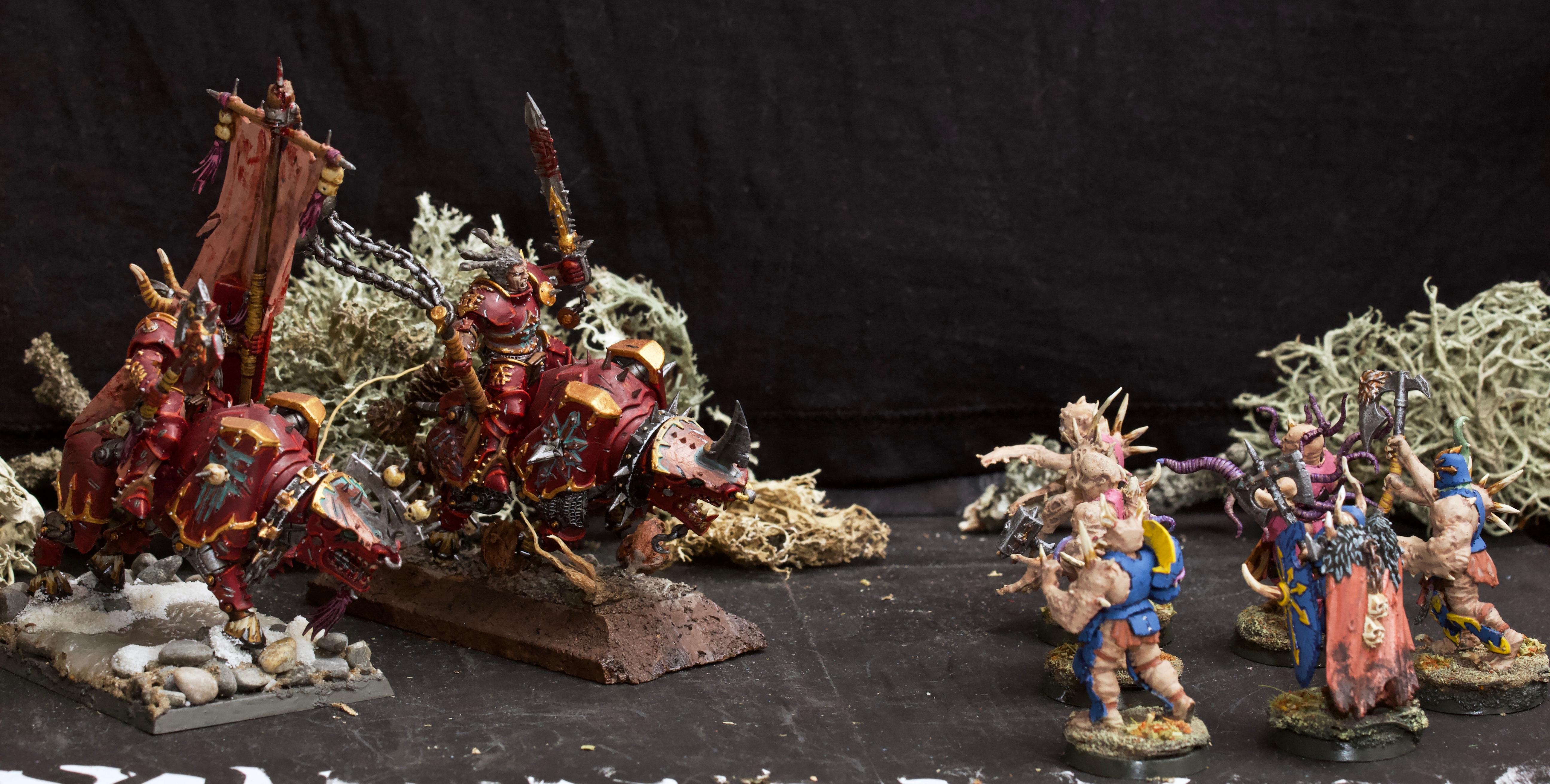 Age Of Sigmar, Awesome Photos, Banner, Battle, Berserk, Berserkers, Berzerk, Blood, By Andrey Mishuta, Chaos, Conversion, Flail, Forsaken, Juggernaut, Khorne, Khorne Bloodbound, M.a.k., Rider, Skullcrushers, Sword, Warhammer Fantasy