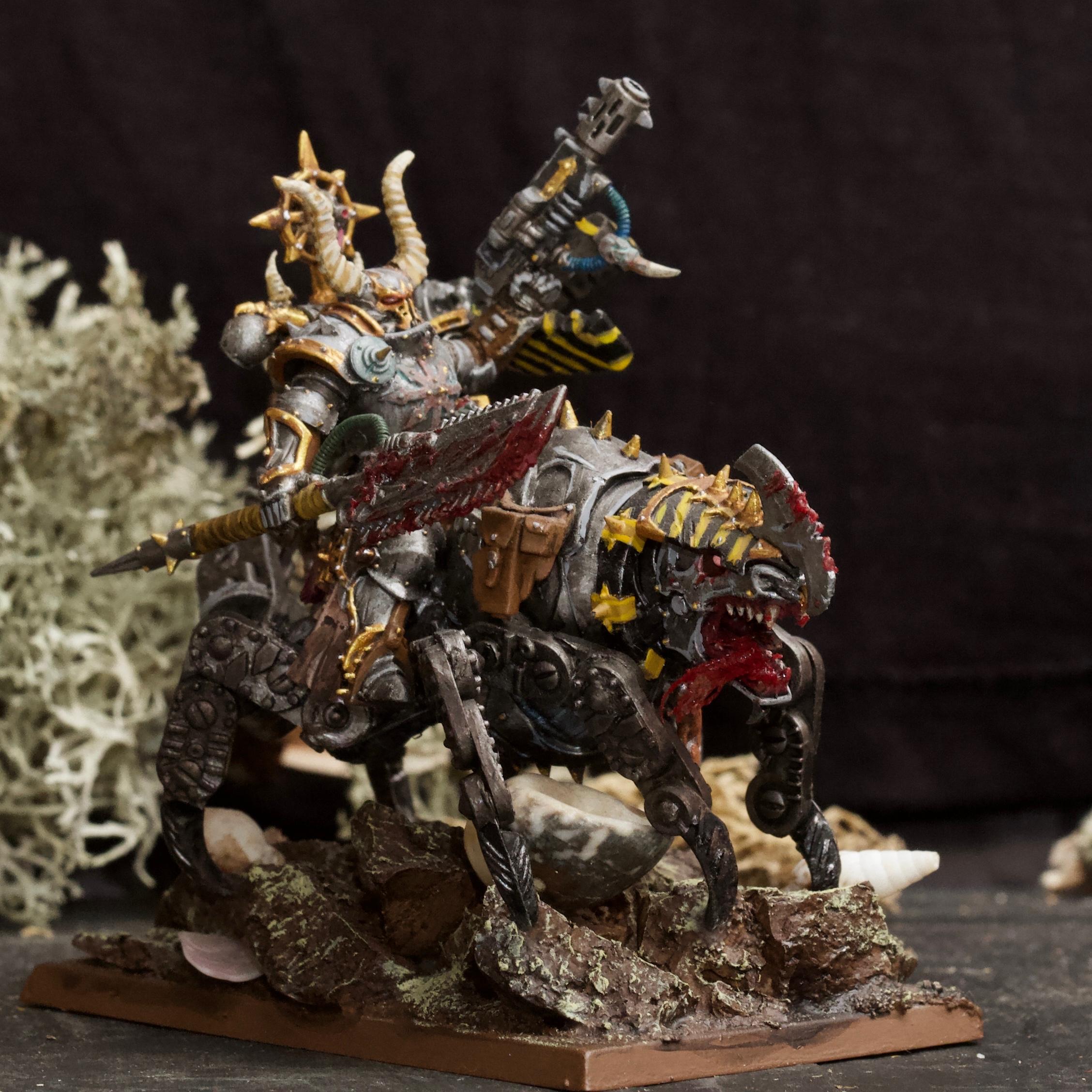 Awesome Photos, Blood, By Andrey Mishuta, Chaos, Chaos Space Marines, Conversion, Halberd, Hazard Stripe, Heretic Astartes, Iron Warriors, Juggernaut, Kitbash, M.a.k., Meltagun, Rider, Scratch Build, Warhammer 40,000