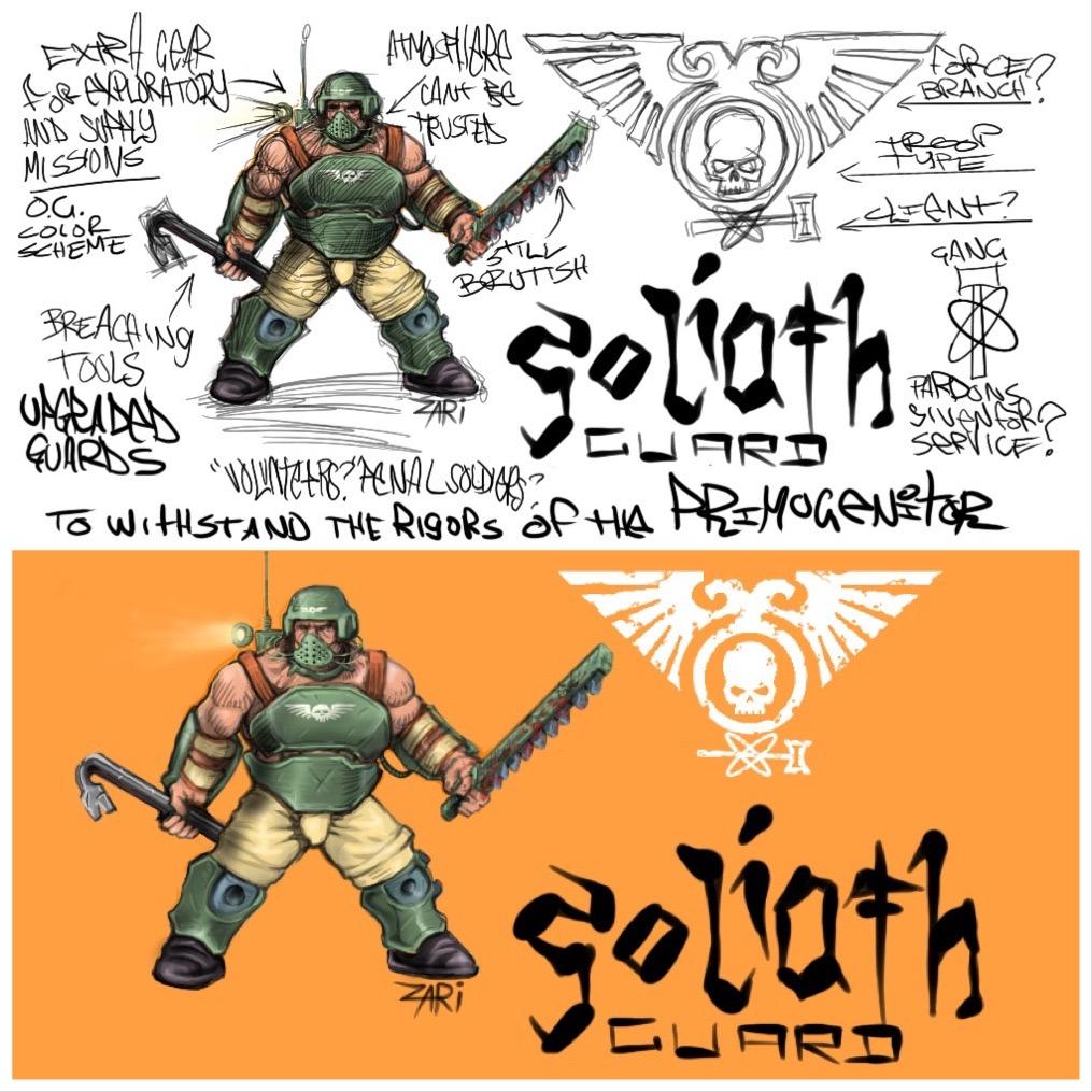 Airbrushed, Astra Militarum, Goliath Guardsmen, Necromunda, Primogenitor, Warhammer 40,000
