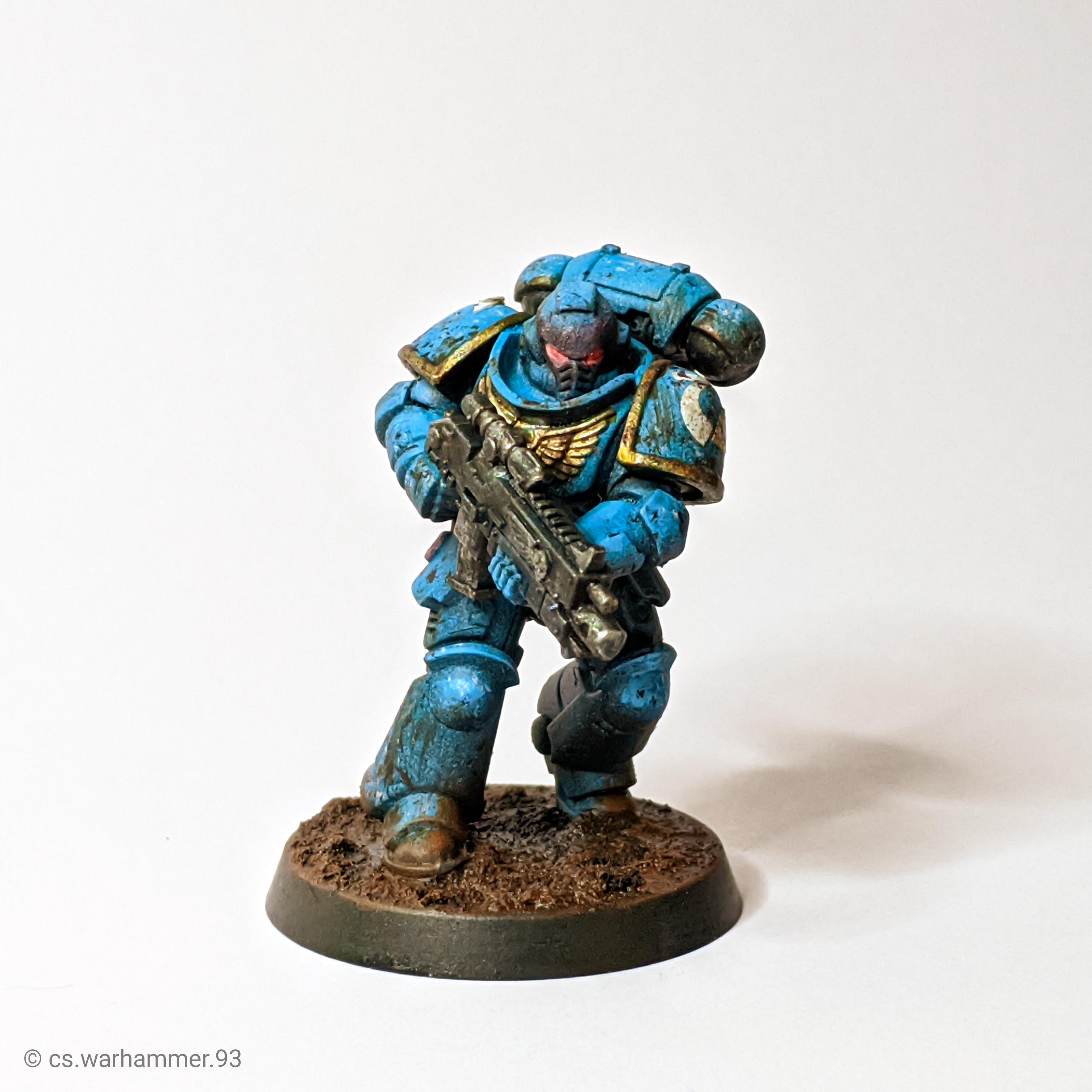 Airbrush, Blue, Games Workshop, Grimdark, Intercessors, Mud, Object Source Lighting, Primaris, Space Marines, Swamp, Thousand Sons Blue, Ultramarines, Warhammer 40,000, Warhammer Fantasy, Weathered