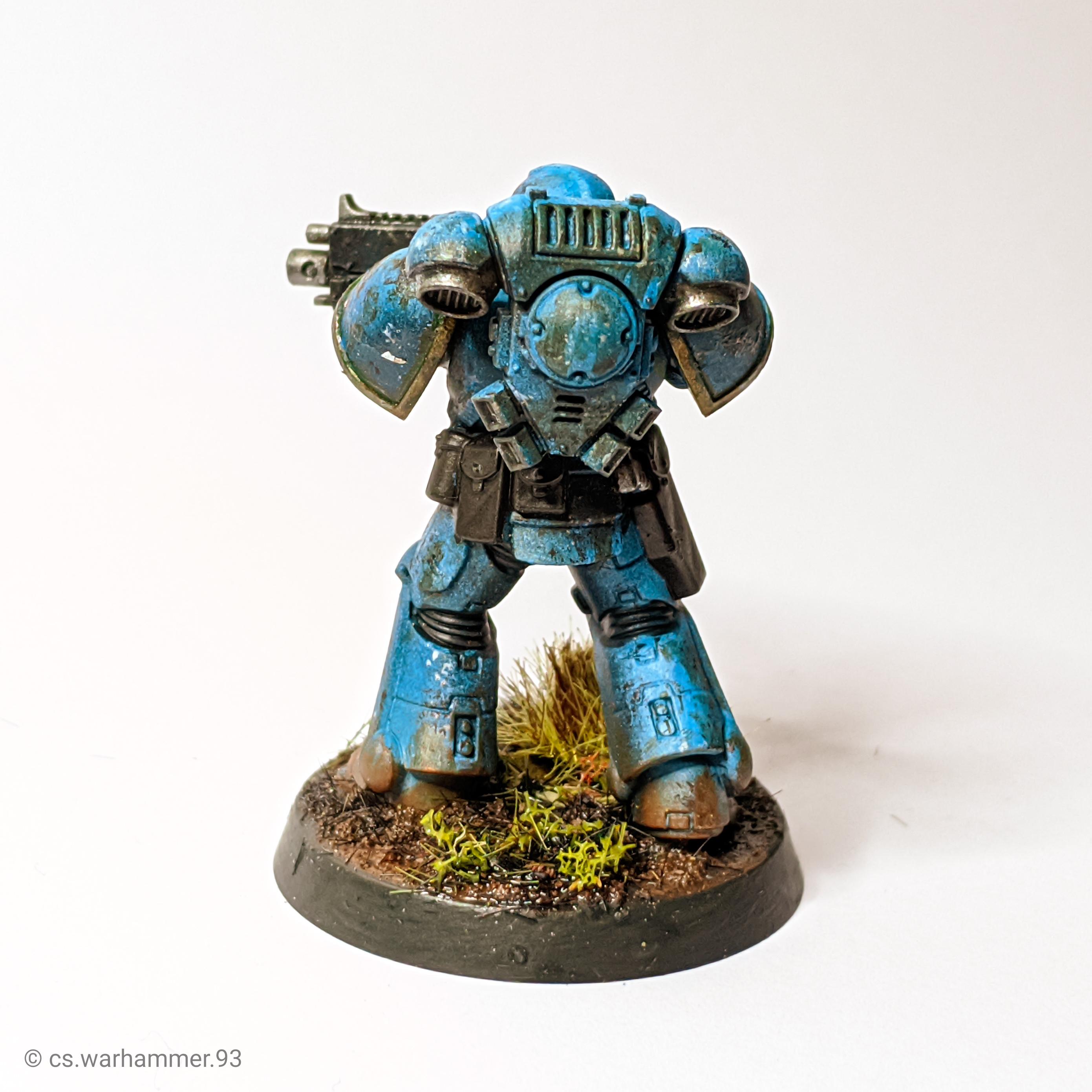 Airbrush, Blue, Games Workshop, Grimdark, Intercessors, Mud, Object Source Lighting, Primaris, Space Marines, Swamp, Thousand Sons Blue, Ultramarines, Warhammer 40,000, Warhammer Fantasy, Weathered