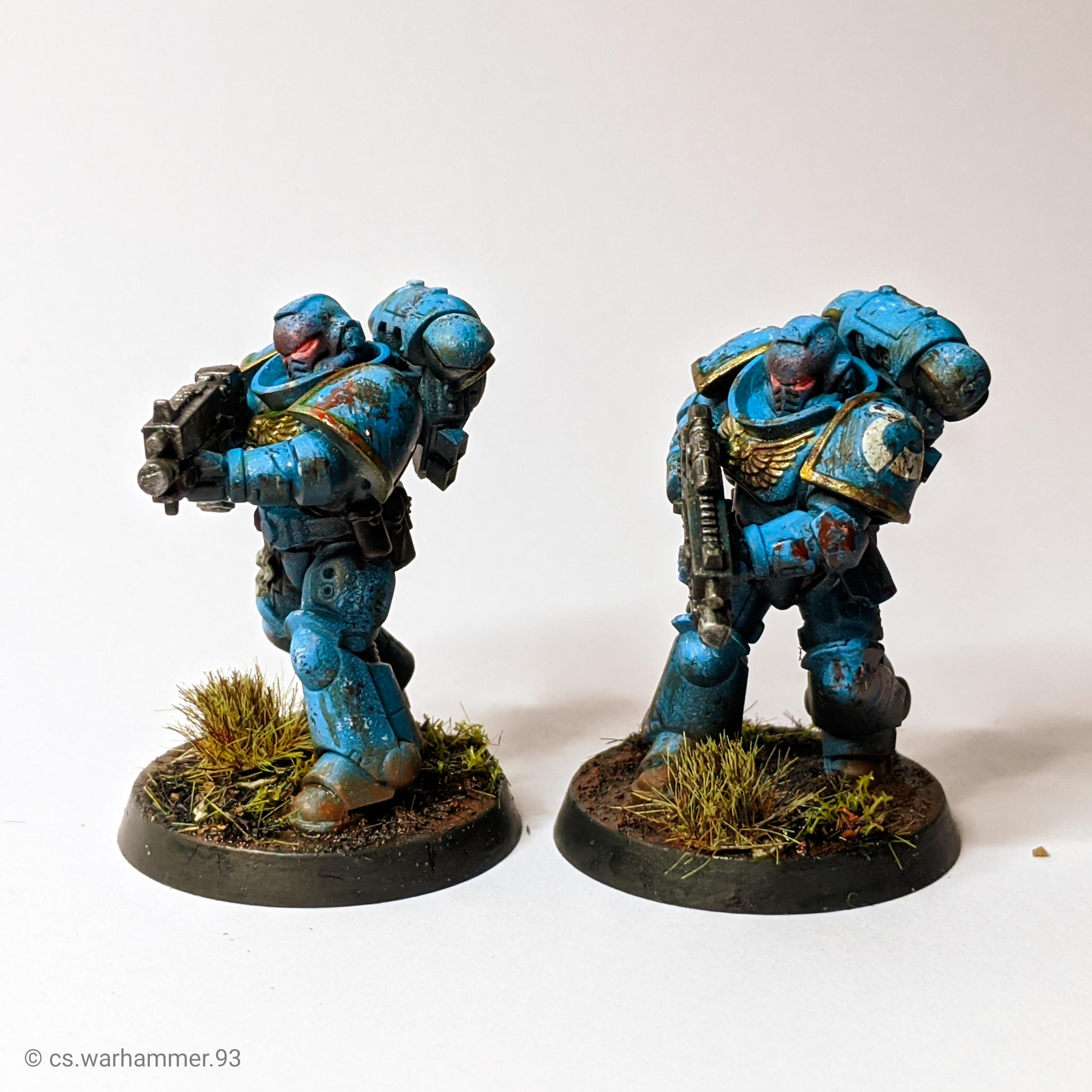 Airbrush, Blue, Games Workshop, Grimdark, Intercessors, Mud, Object Source Lighting, Primaris, Space Marines, Swamp, Thousand Sons Blue, Ultramarines, Warhammer 40,000, Warhammer Fantasy, Weathered