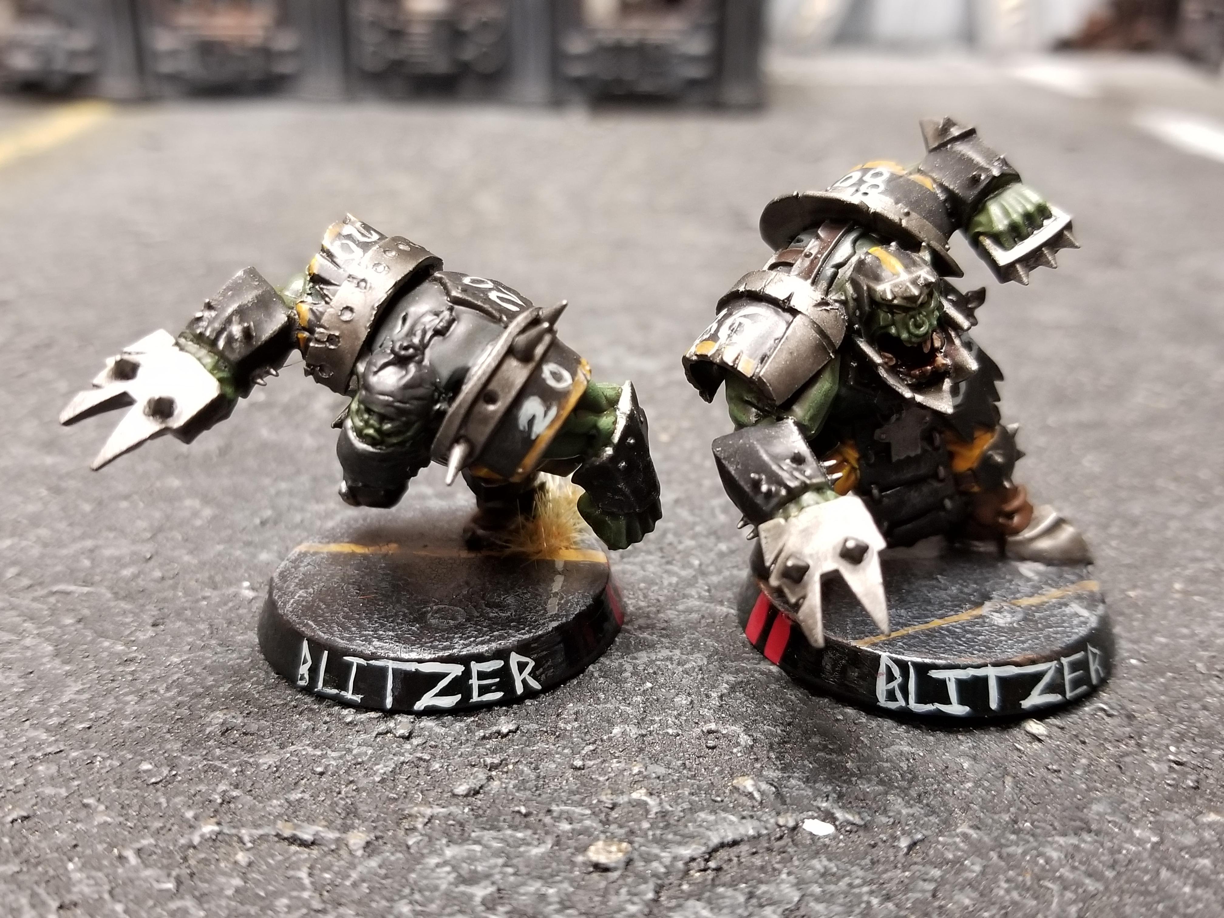 Blitzers, Blood Bowl, Conversion, Go Steelers, Goblins, Gouged Eyes, Kitbash, Orcs, Orks, Pittsburgh