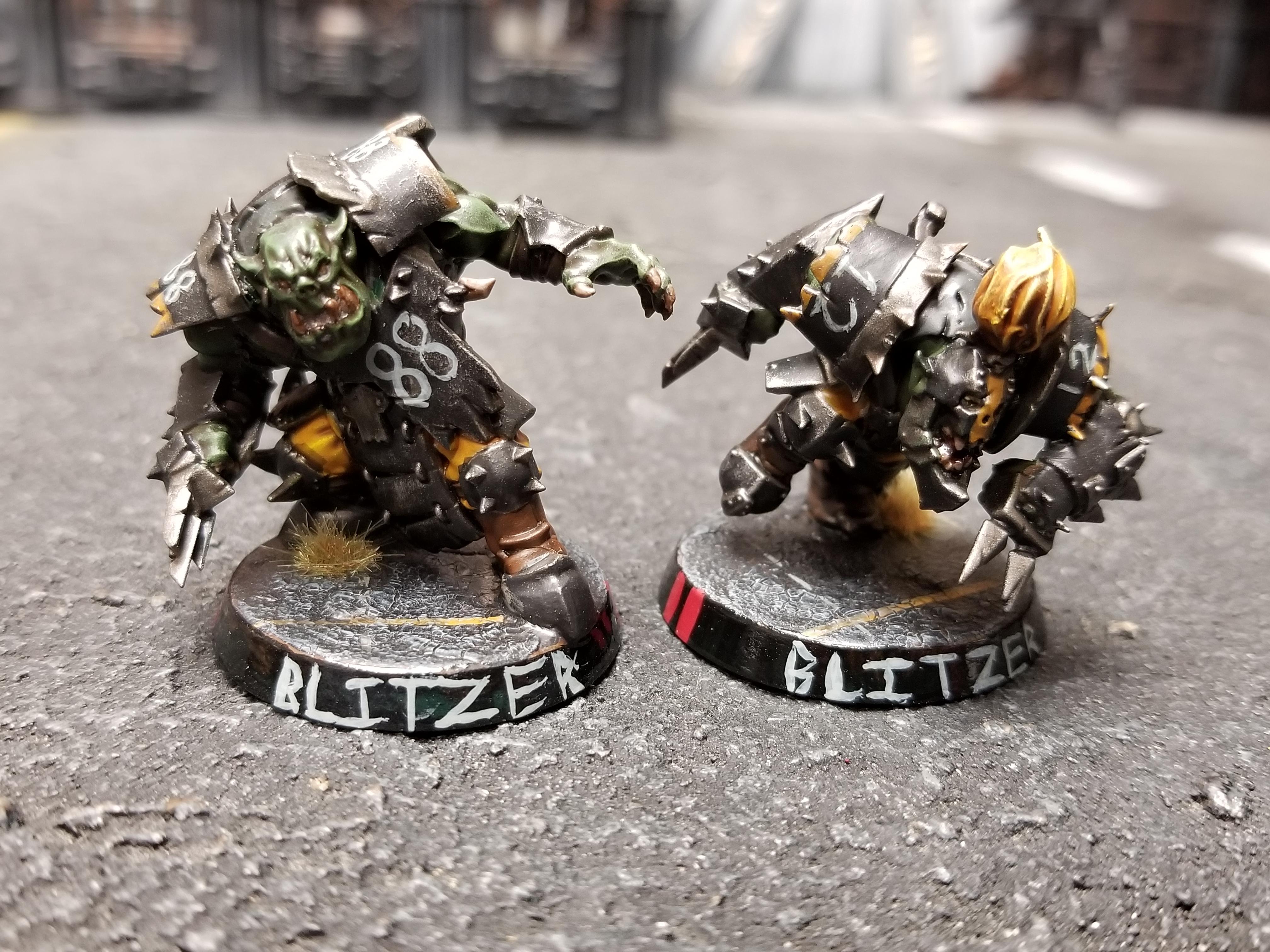 Blitzers, Blood Bowl, Conversion, Go Steelers, Goblins, Gouged Eyes, Kitbash, Orcs, Orks, Pittsburgh
