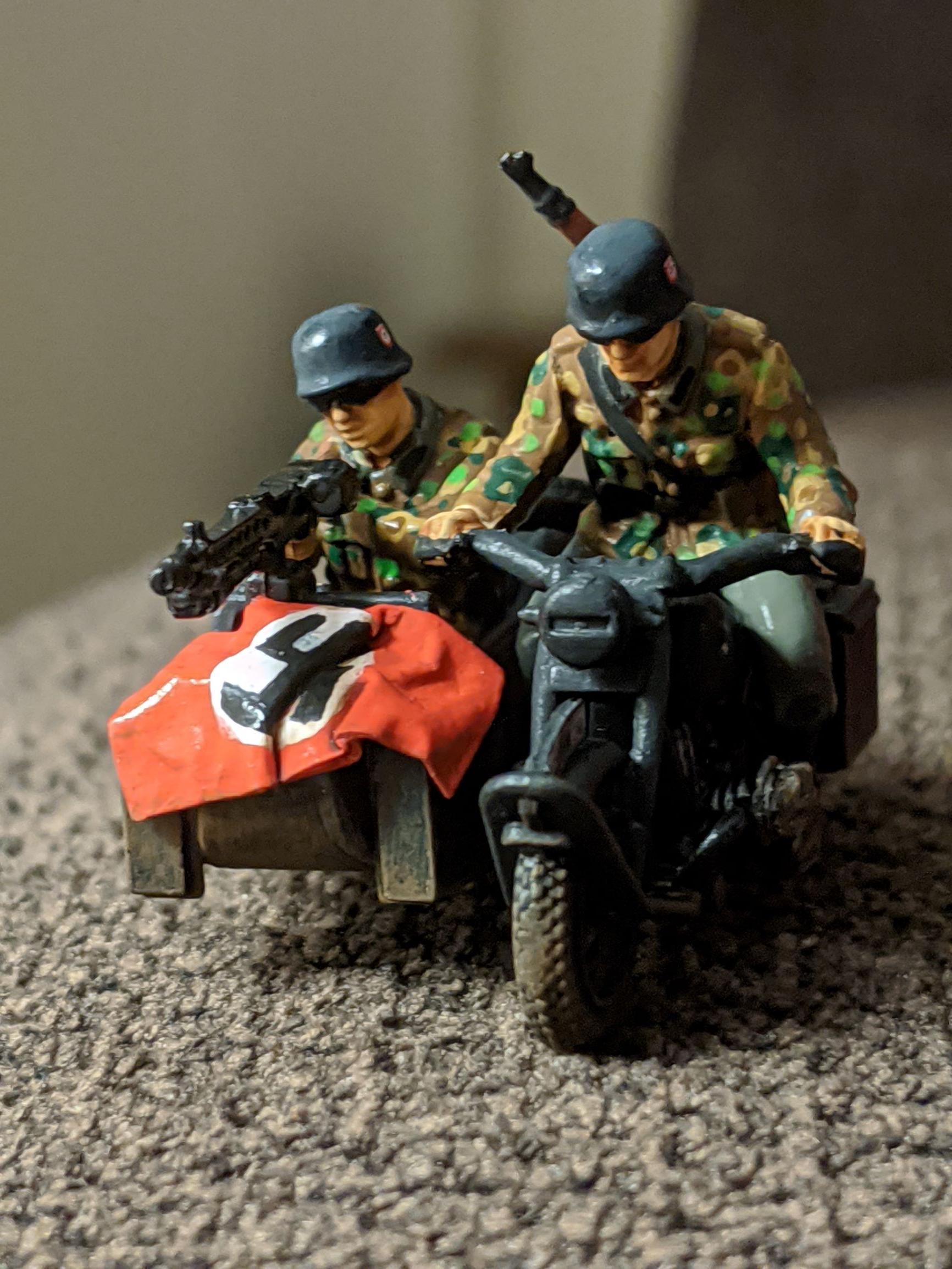 Germans, Machinegun, Motorcycle, Sidecar, World War 2