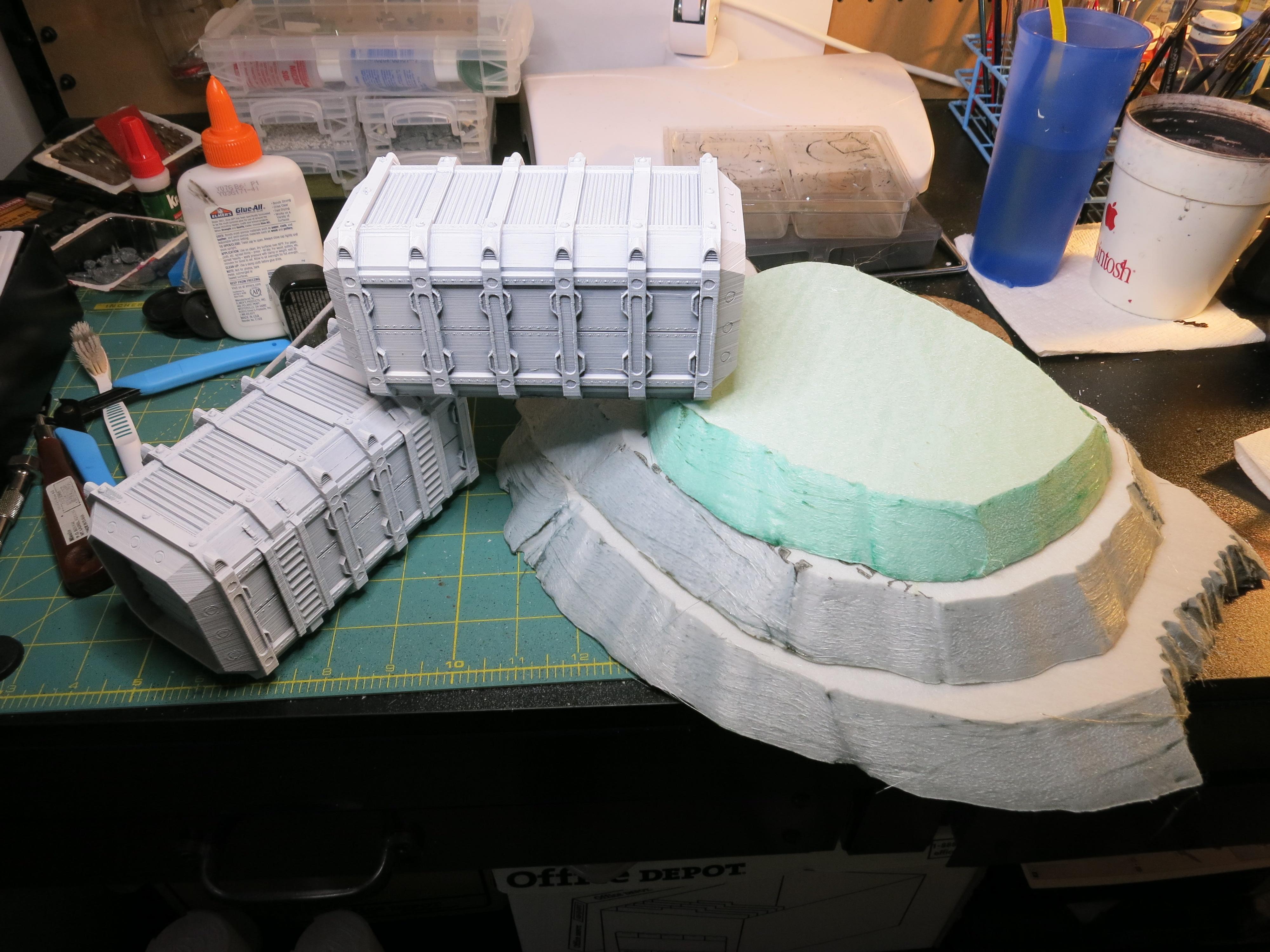 crates and hills
