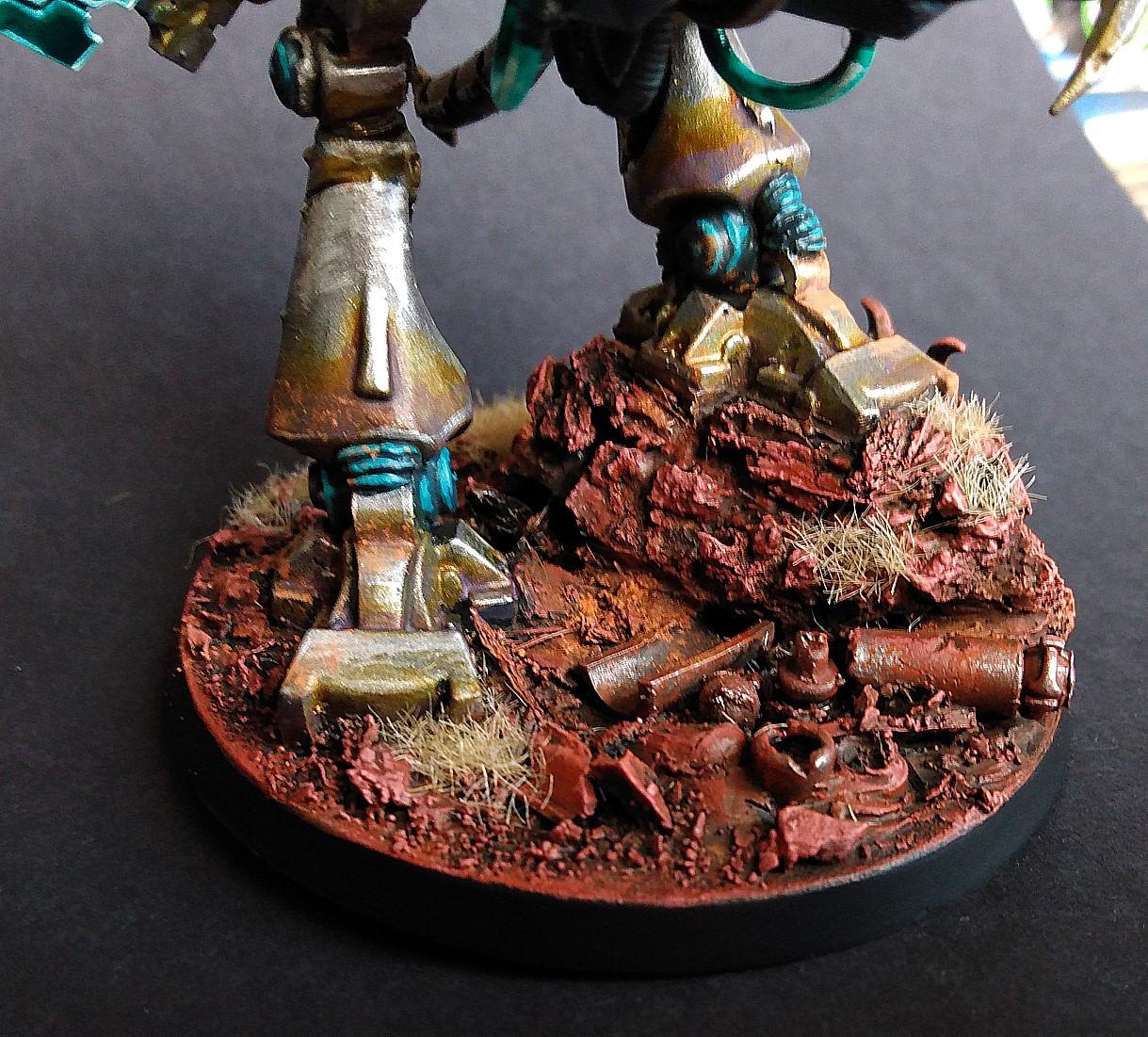 Necron Color Scheme, Necron Paint Scheme, Painted Skorpekh Lord, Skorpekh Lord, Weathering Powder