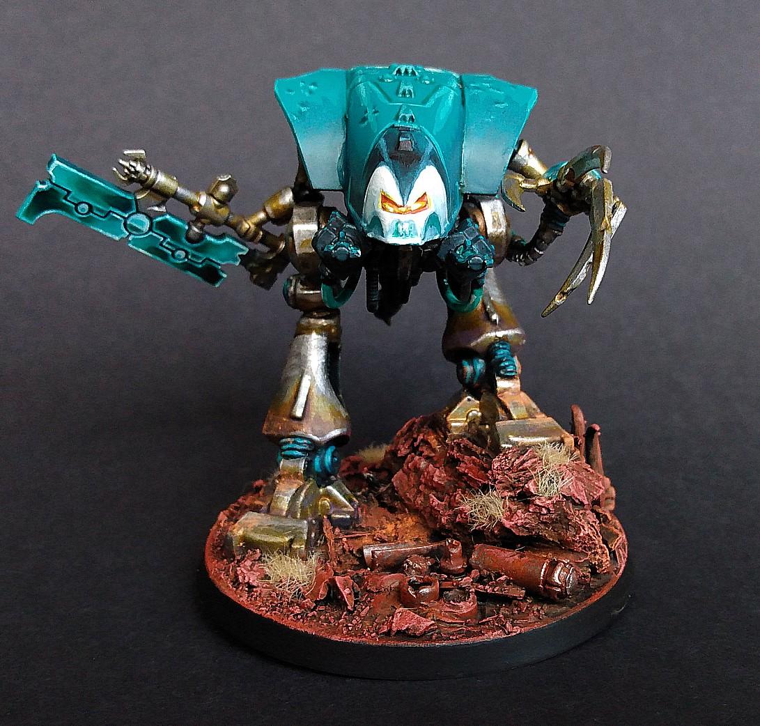 Necron Color Scheme, Necron Paint Scheme, Painted Skorpekh Lord, Skorpekh Lord, Weathering Powder