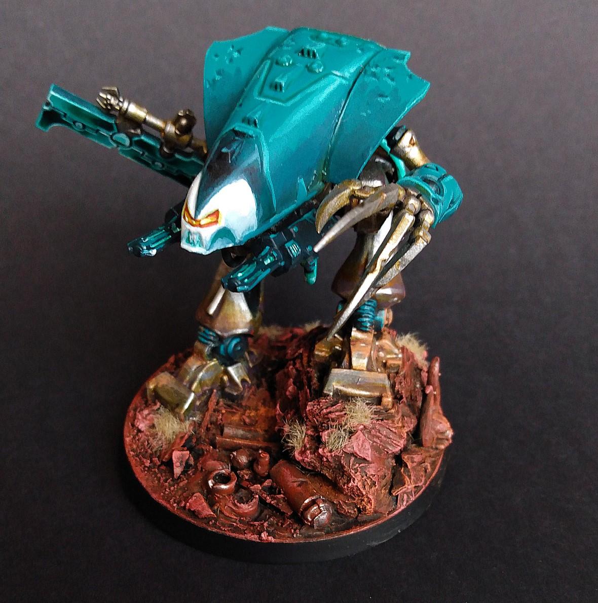 Necron Color Scheme, Necron Paint Scheme, Painted Skorpekh Lord, Skorpekh Lord, Weathering Powder