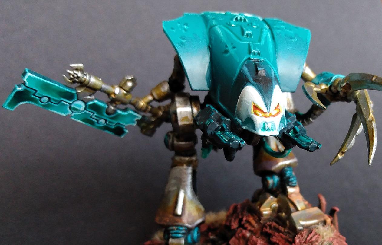 Necron Color Scheme, Necron Paint Scheme, Painted Skorpekh Lord, Skorpekh Lord, Weathering Powder