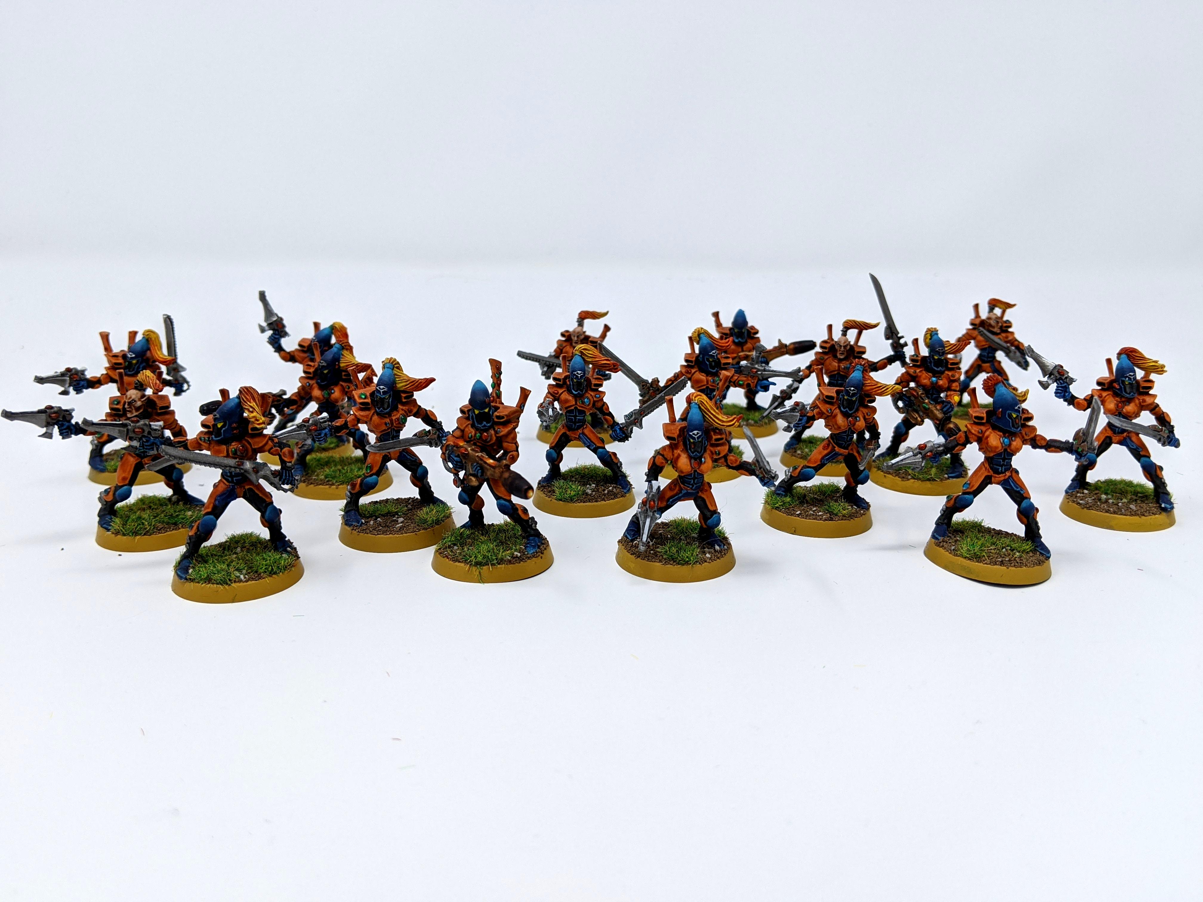 Aeldari, Eldar, Guardians, Infantry, Melee, Orange, Storm Guardians, Troops