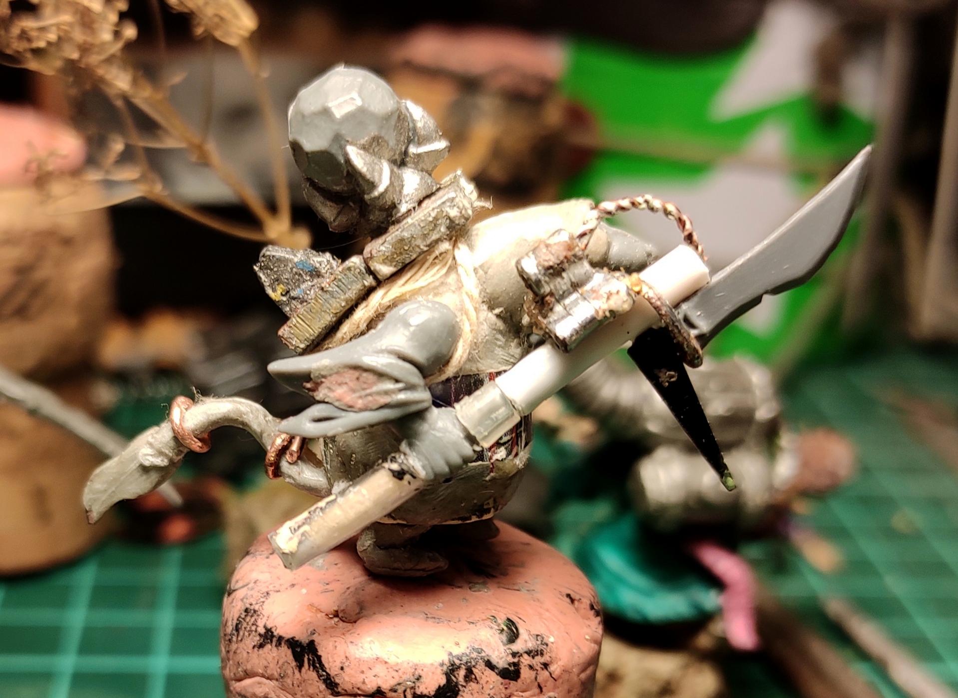 Age Of Sigmar, Polearm, Putty, Scratch Build, Skaven, Skryre, Warhammer Fantasy, Warlock Engineer, Warpstone, Work In Progress