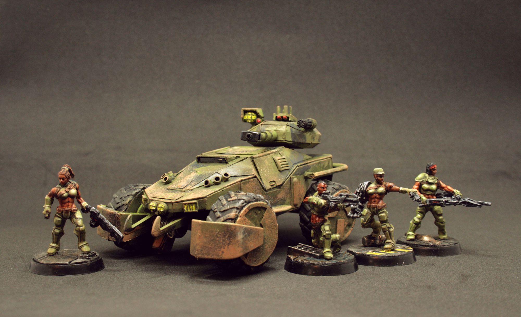 Alienhunters, Aliens, Catachan, Conversion, Papercraft, Scout Car, Scratch Build