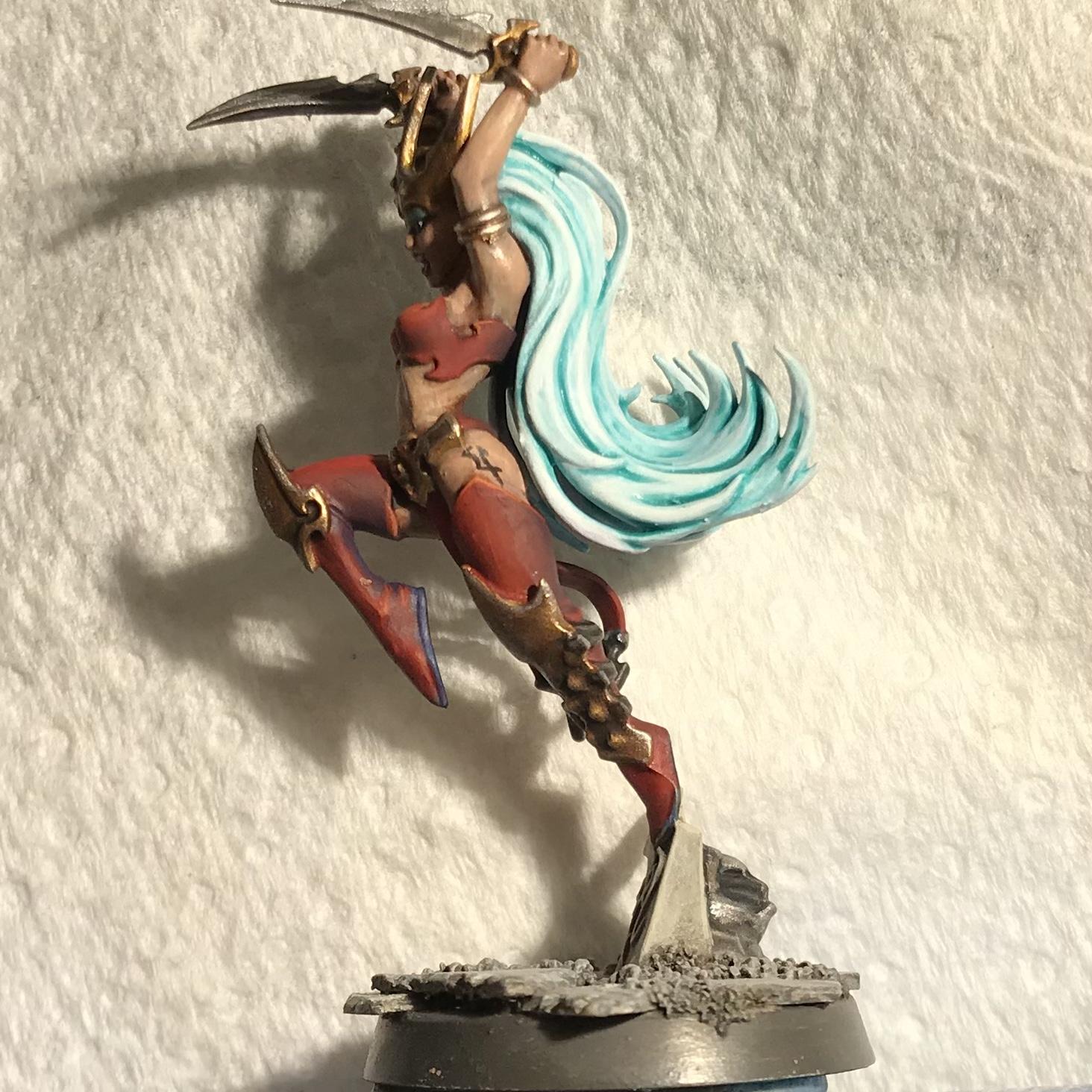 Attempts, Daughter Of Khaine, Finished, Free Model, November 2020, Wet Blending, Witch Aelf