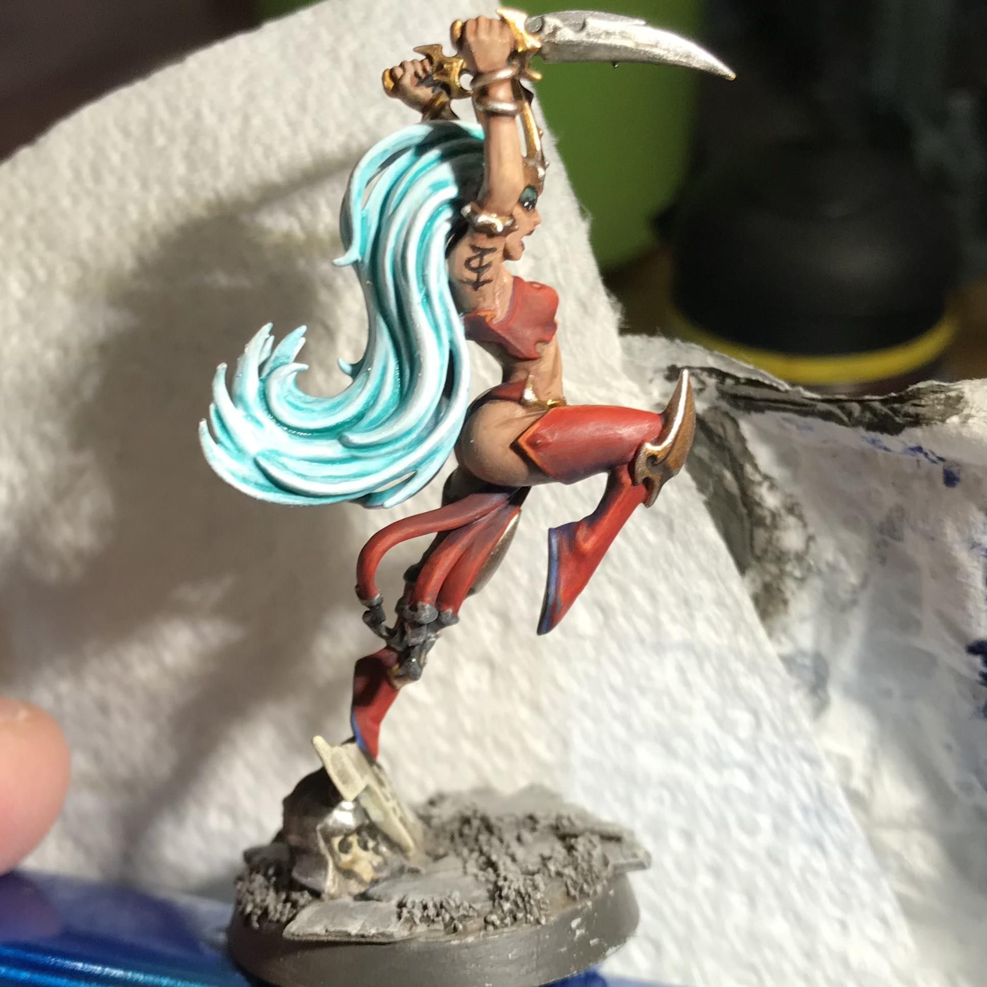 Attempts, Daughter Of Khaine, Finished, Free Model, November 2020, Wet Blending, Witch Aelf