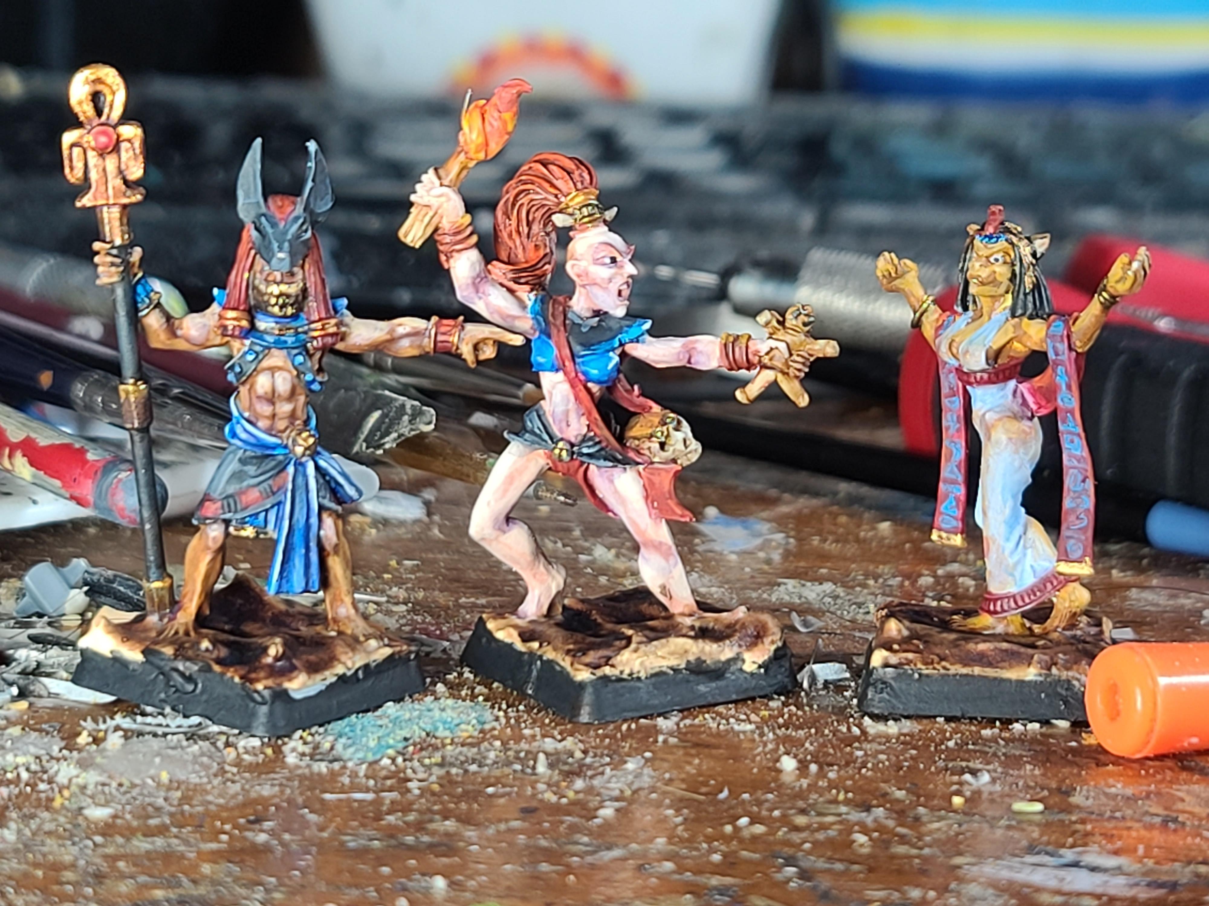 Aegyptus, Asar, Basti, Catgirl, Crocodile Games, Human, Preists, War Gods