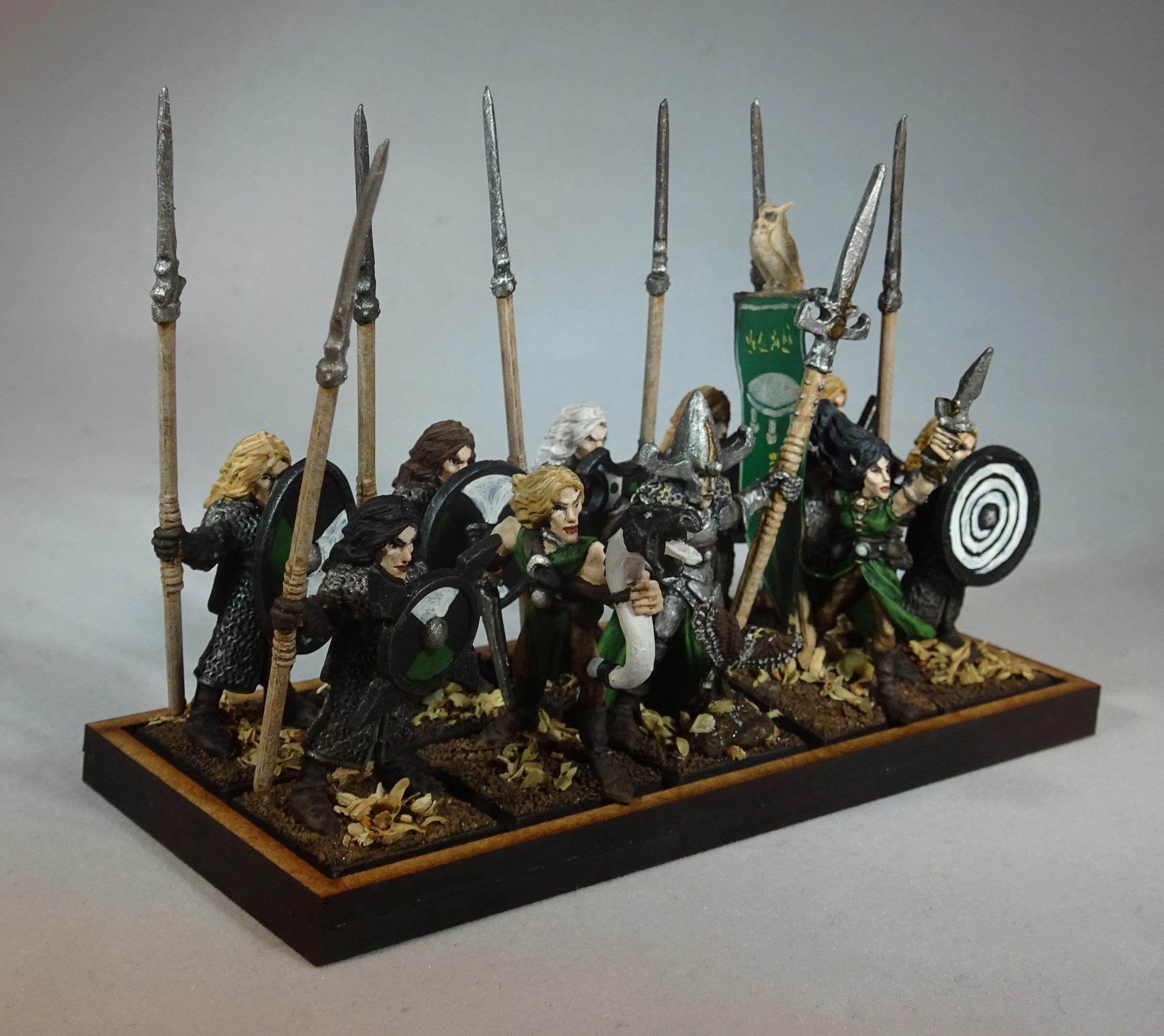 Citadel Elf5 Command Group, Citadel Elf6 Elf Cavalry, Citadel Rrd4 Skarloc's Wood Elf Archers, Elves, Oldhammer, Spearmen
