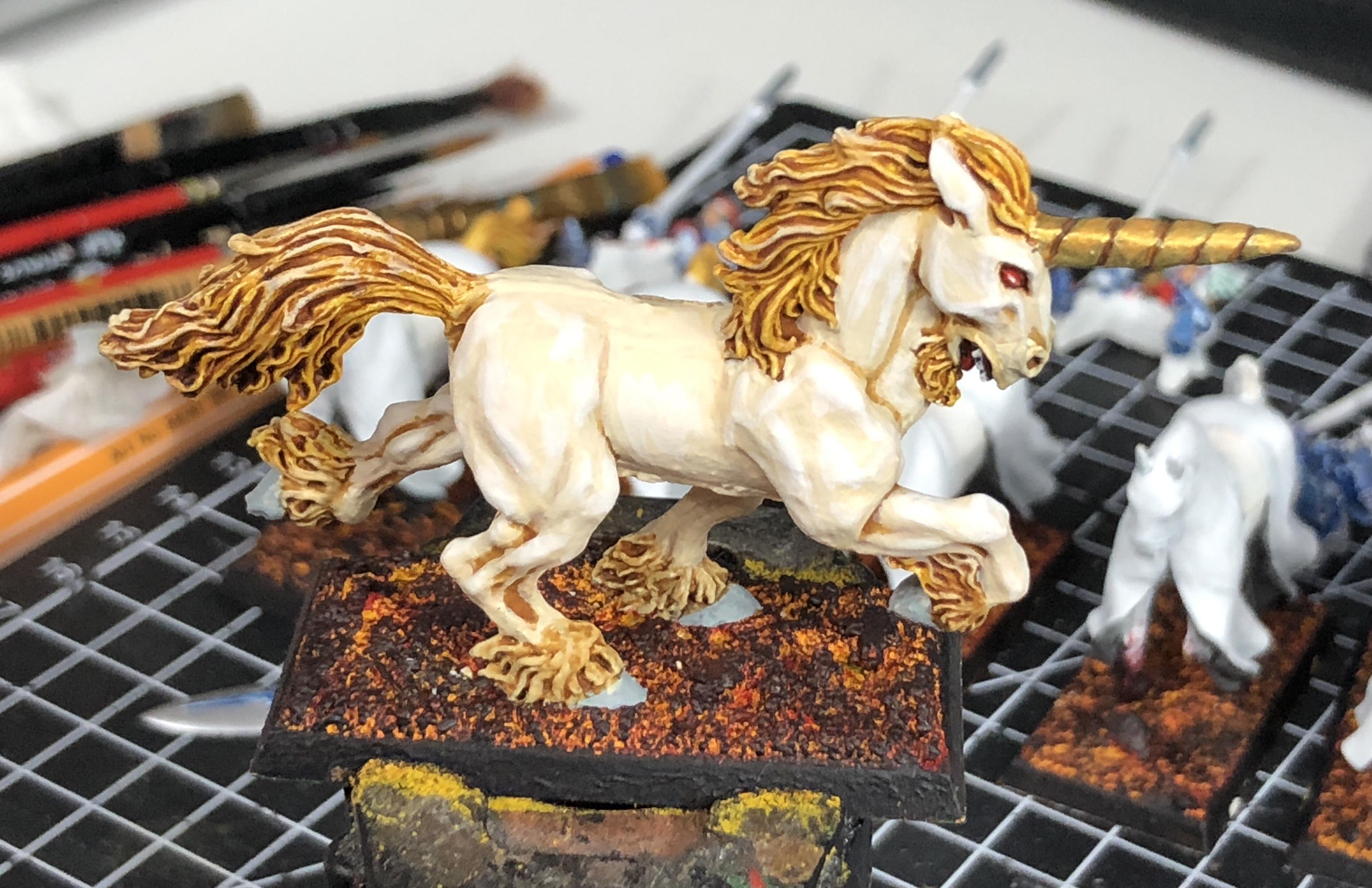 4th Edition, 5th Edition, High Elves, Marauder Miniatures, Unicorn, Warhammer Fantasy