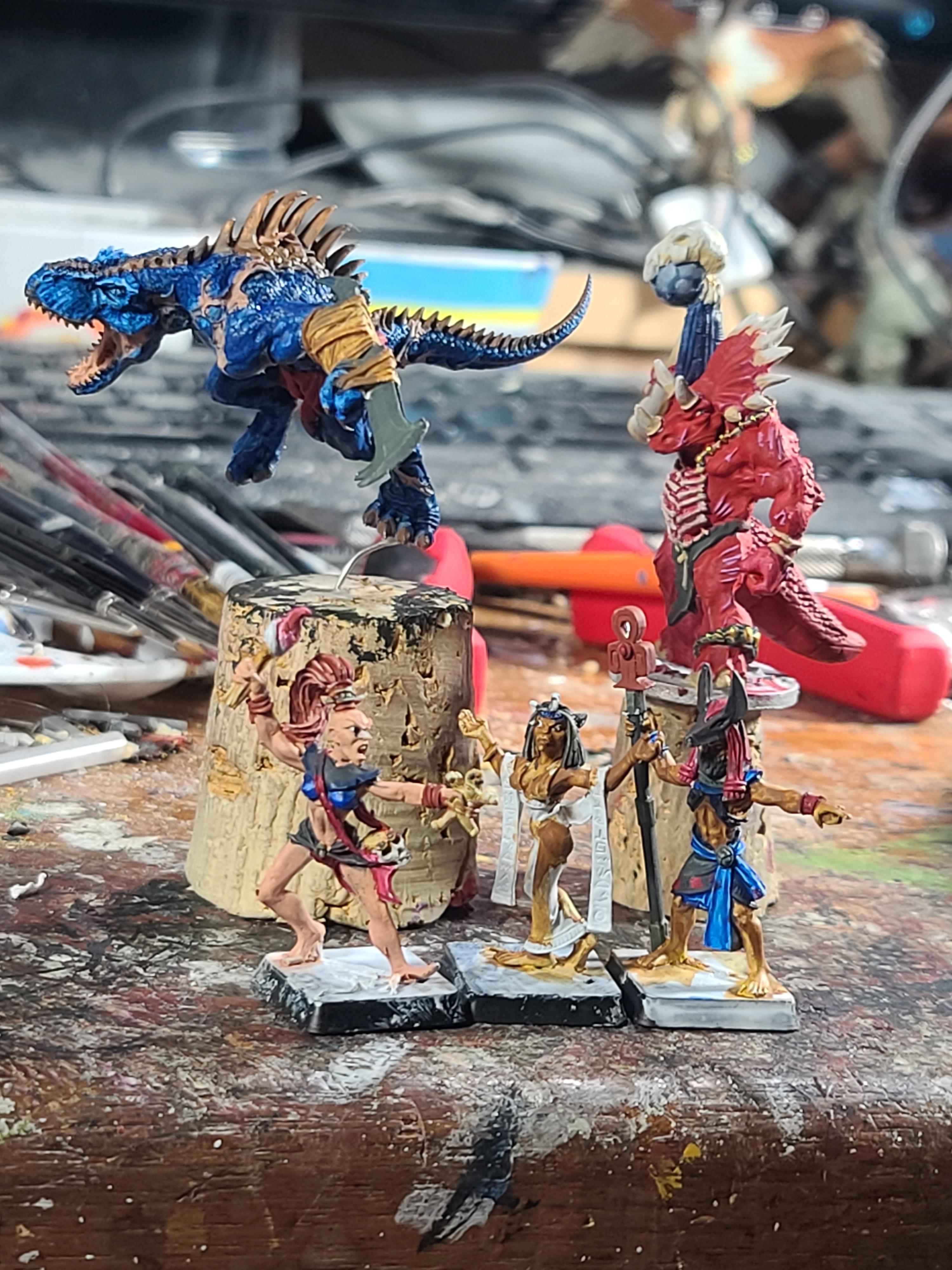 Anubi, Basti, Cargirl, Cipher Studios, Crocodile Games, Dinosaur, Priest, Reaper Miniatures, Warriors, Witch