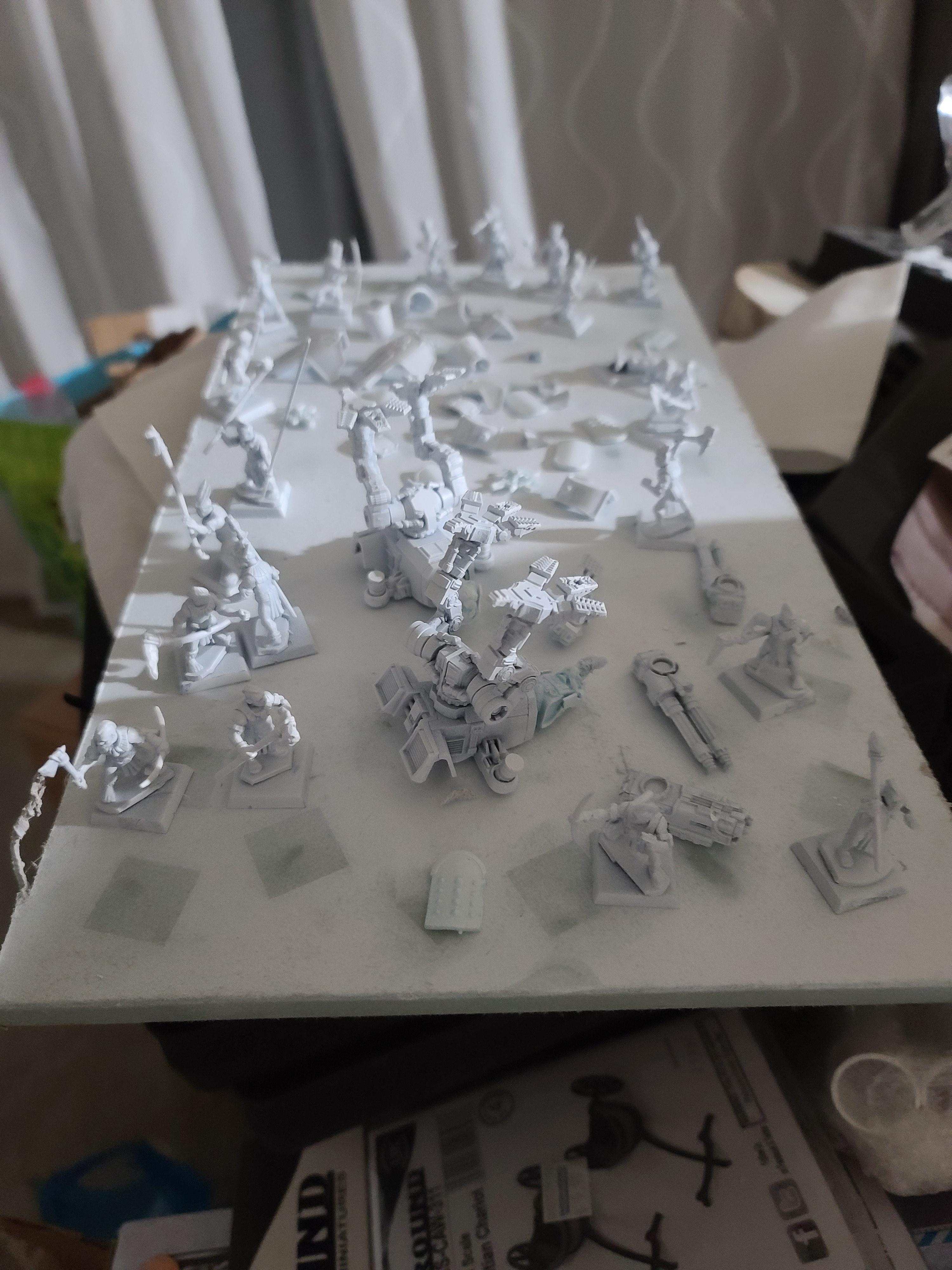 Games Workshop, North Star Minatures, Primered, Square Bases, Titan, Tribals, Wargods Of Aegyptus, Warhound