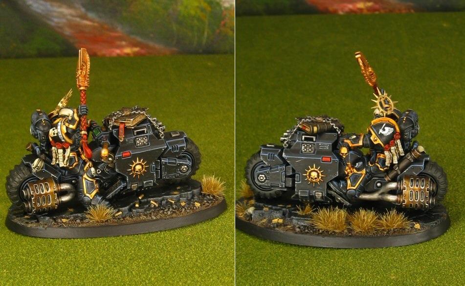 Dark Angels Ravenwing Primaris Chaplain on bike