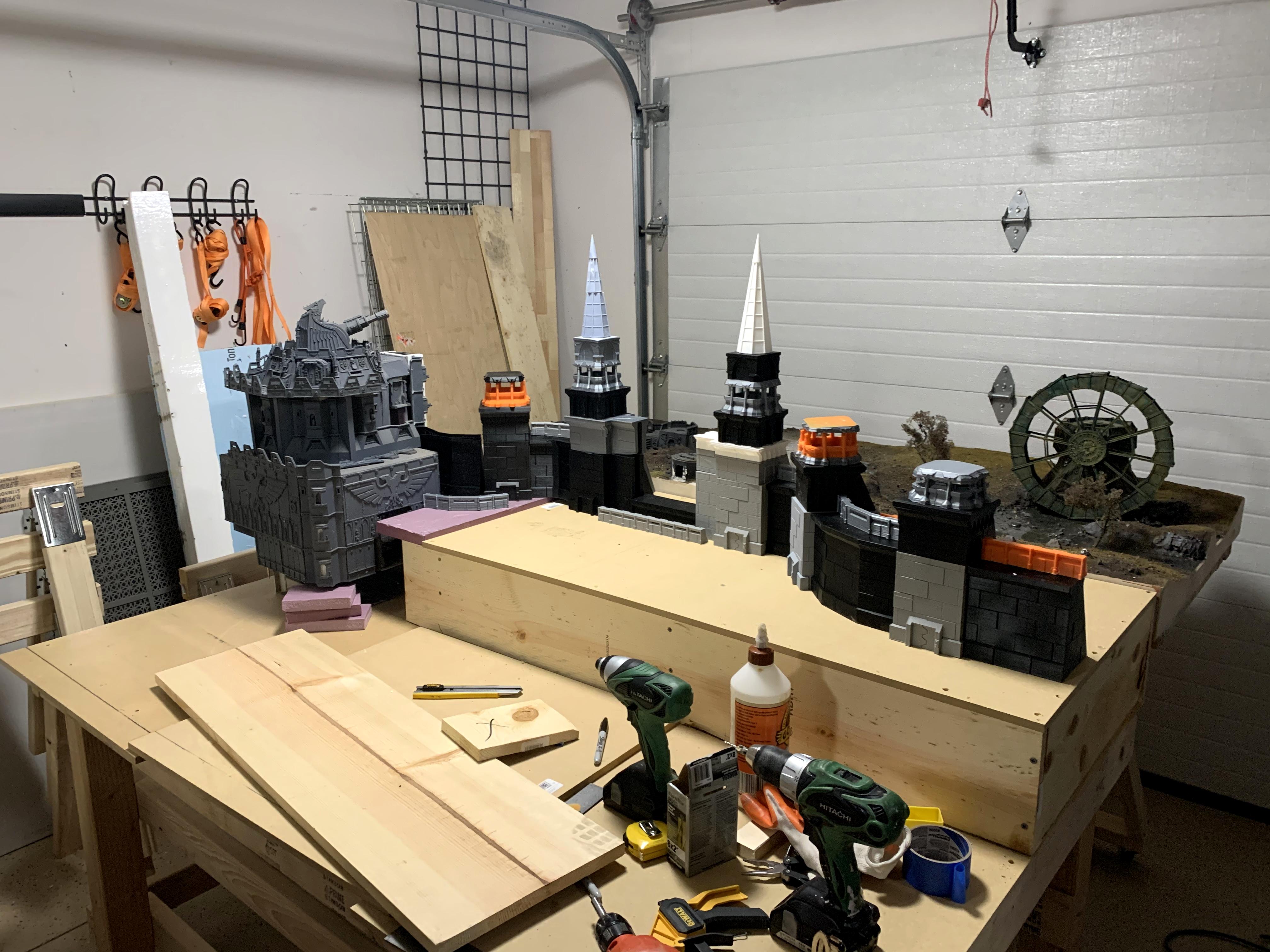3d Print, Fortress, Terrain, Wood, Work In Progress