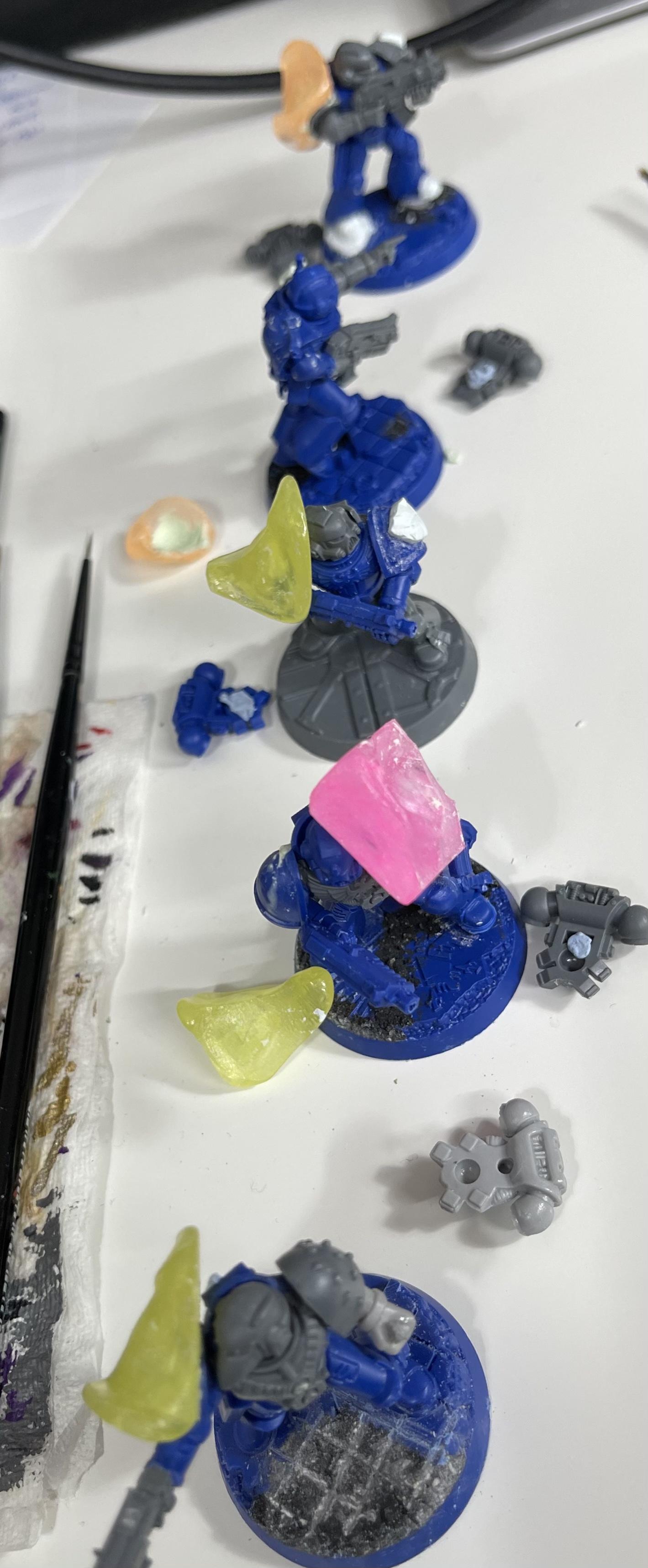 Oyumaru Casts, Space Marine Adventures, Space Marine Heroes, Space Marines, Tactical Squad, Void Panthers, Warhammer 40,000, Work In Progress