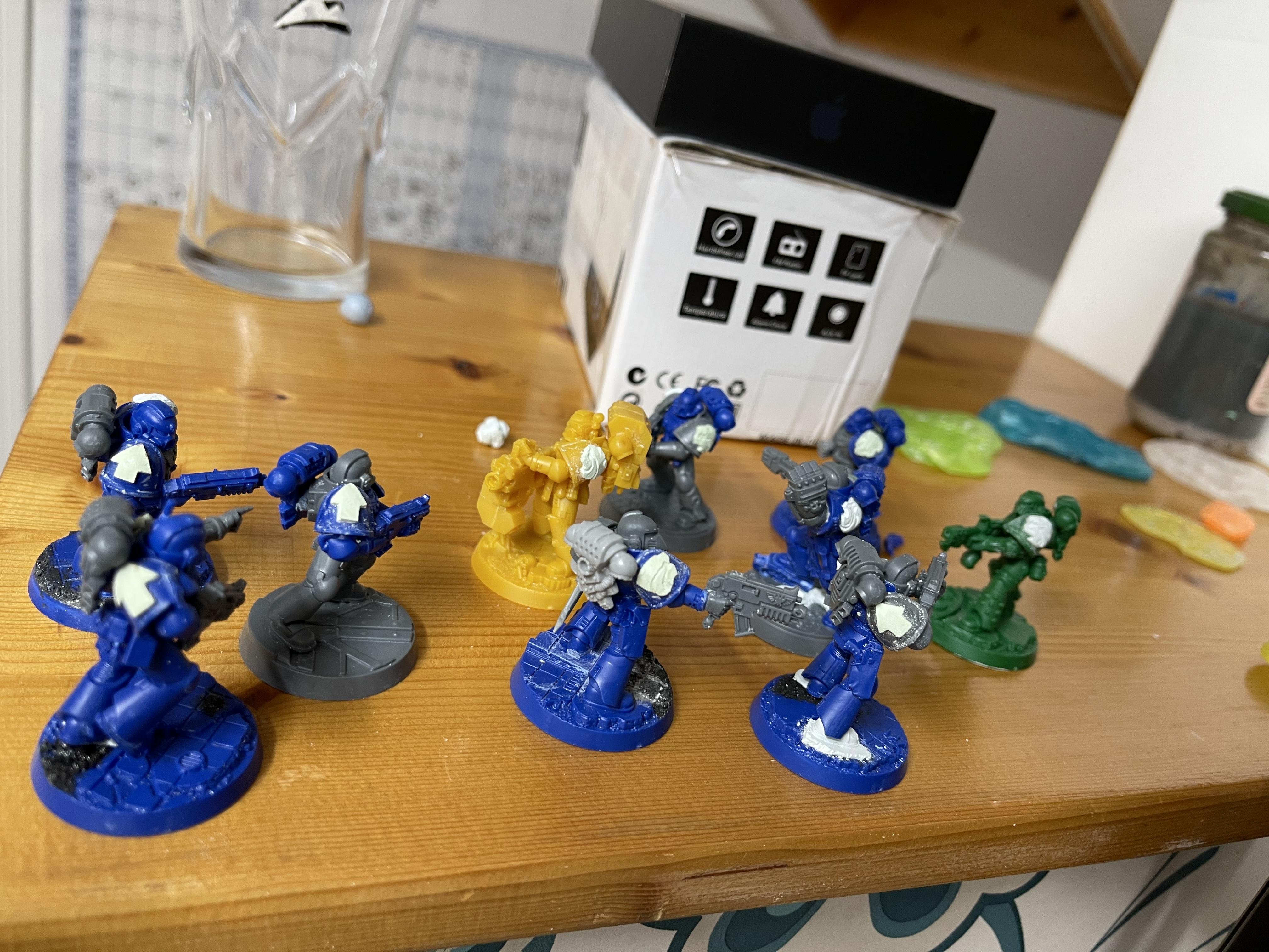 Kitbash, Oyumaru Casts, Space Marine Adventures, Space Marine Heroes, Space Marines, Tactical Squad, Warhammer 40,000, Work In Progress