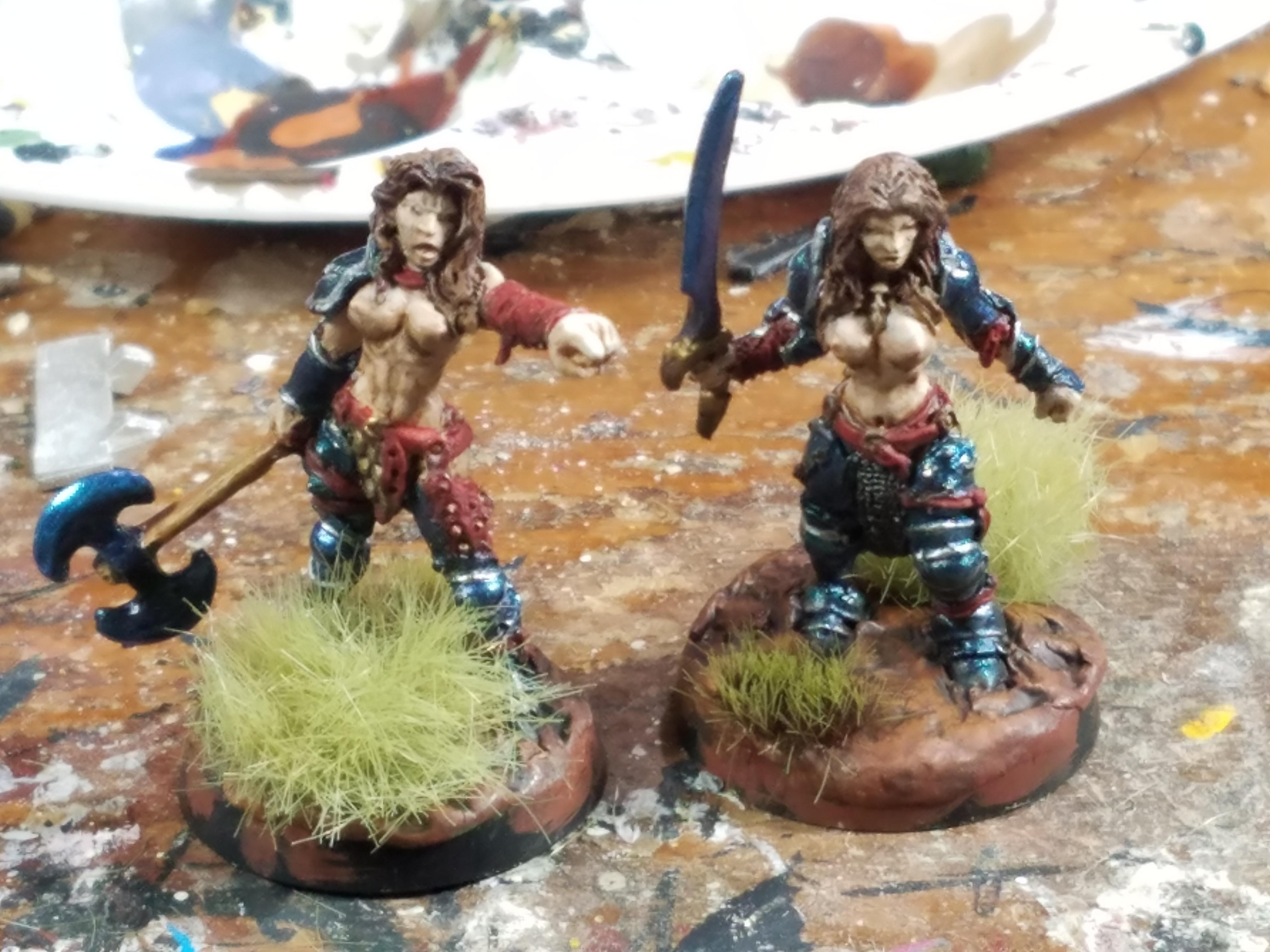 Barbarian, Bronze Age Miniatures, Female, Impractical Armor, Scantily Clad