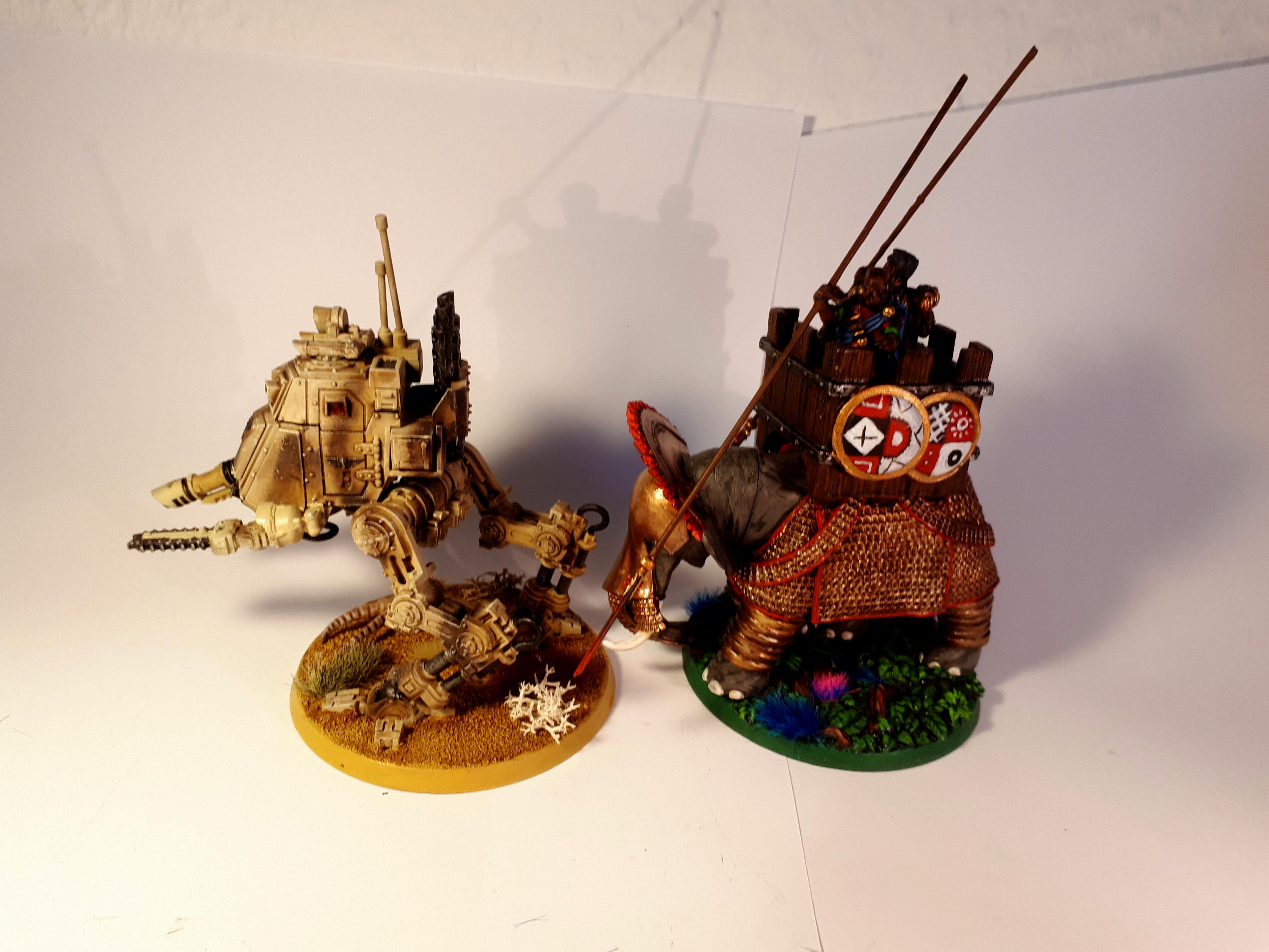 Imperial Guard, Sentinel, Sentinel Power Lifter, War Elephant, Warlord Games