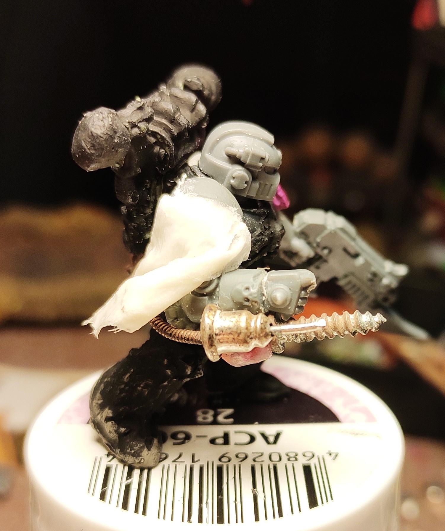 Apothecary, Ave Dominus Nox, Bayonet, Blurred Photo, Bolter, Chaos, Chaos Space Marines, Chaos Undivided, Conversion, Drill, Epoxy, First Claw, Heresy, Heretic Astartes, Infantry, Kitbash, Narthecium, Night Lords, Putty, Scratch Build, Traitor Legions, Trophy, Variel, Variel The Flayer, Warhammer 40,000, Wires, Work In Progress